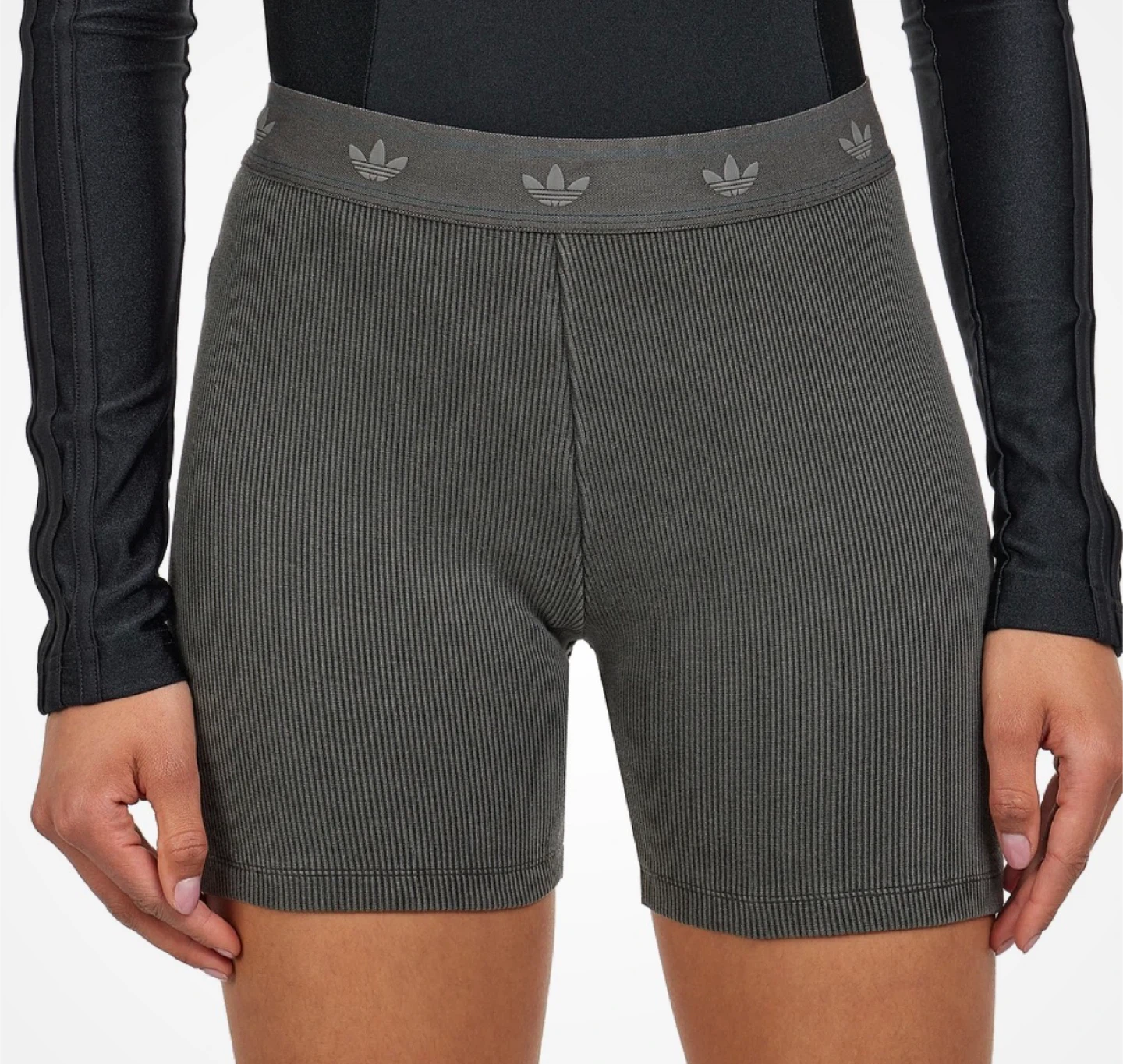 Adidas Originals Ribbed Bike Shorts Grey