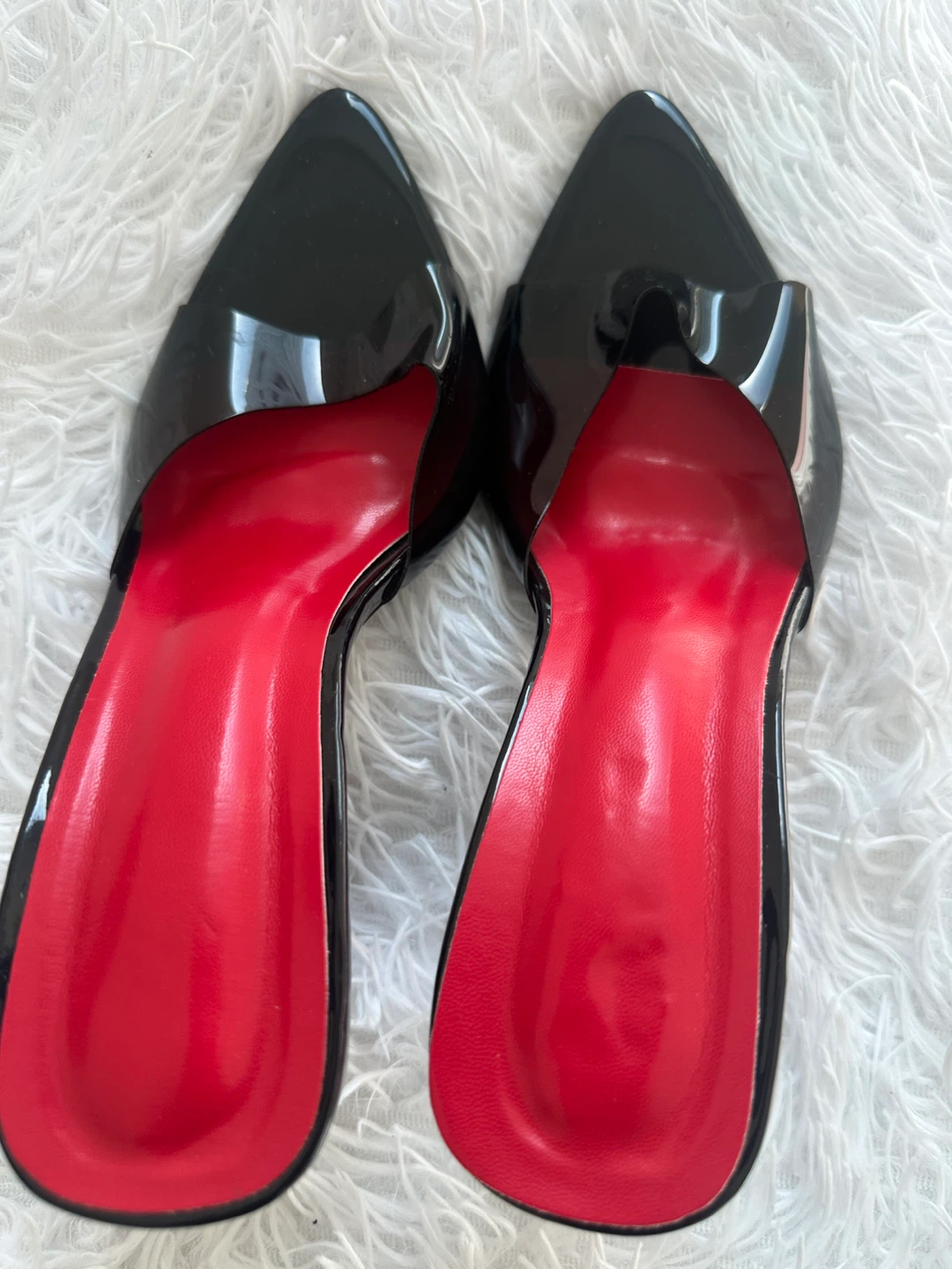 Black Patent heels with Red Sole