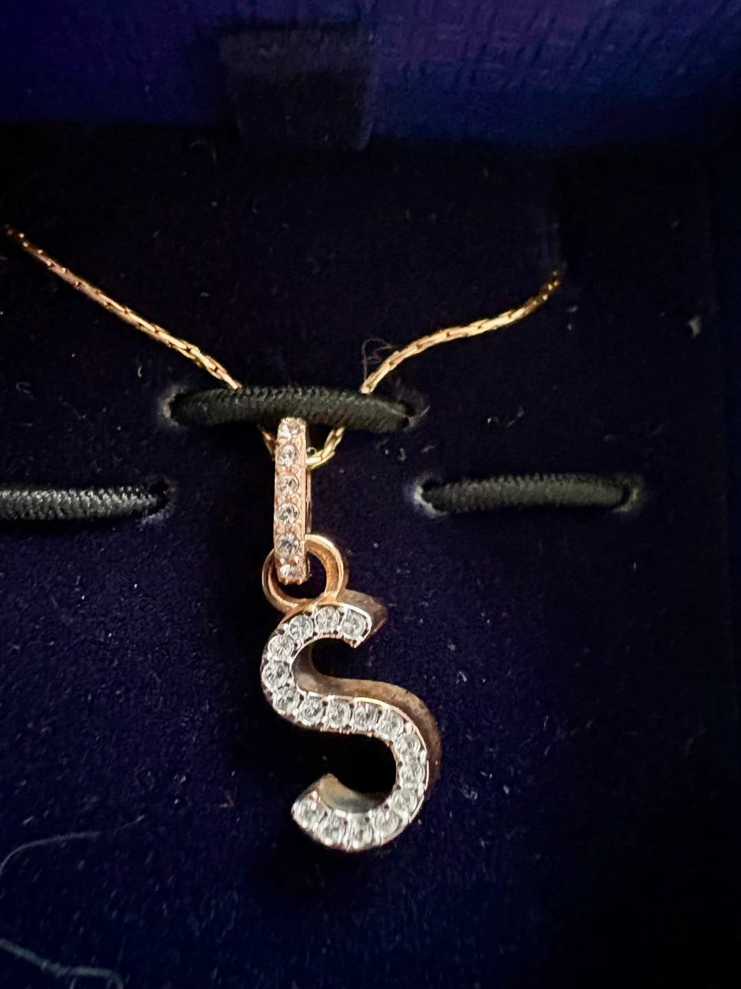 Swarovski Rose Gold Plated Letter S Pendant Necklace - photo 4