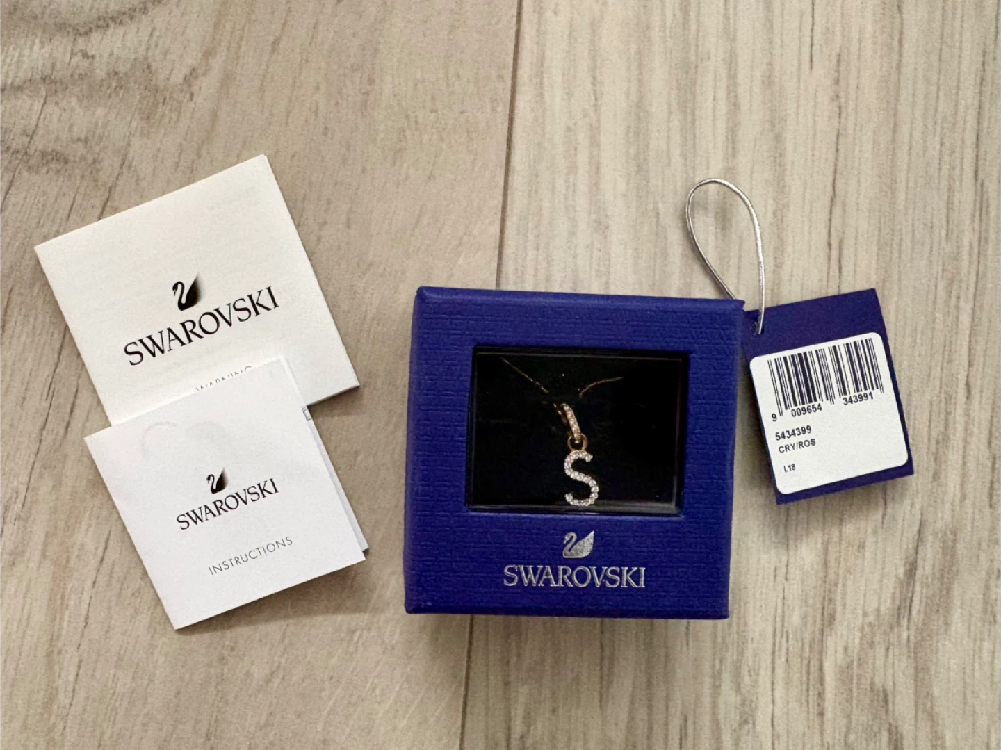 Swarovski Rose Gold Plated Letter S Pendant Necklace - photo 2