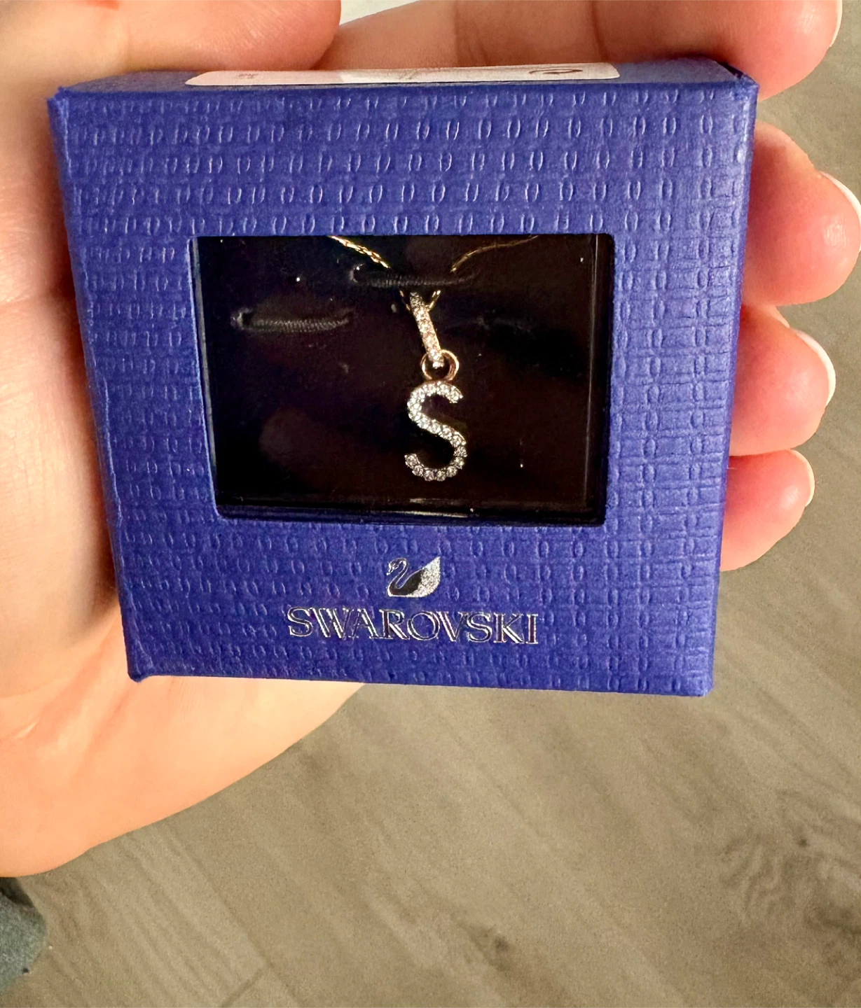 Swarovski Rose Gold Plated Letter S Pendant Necklace
