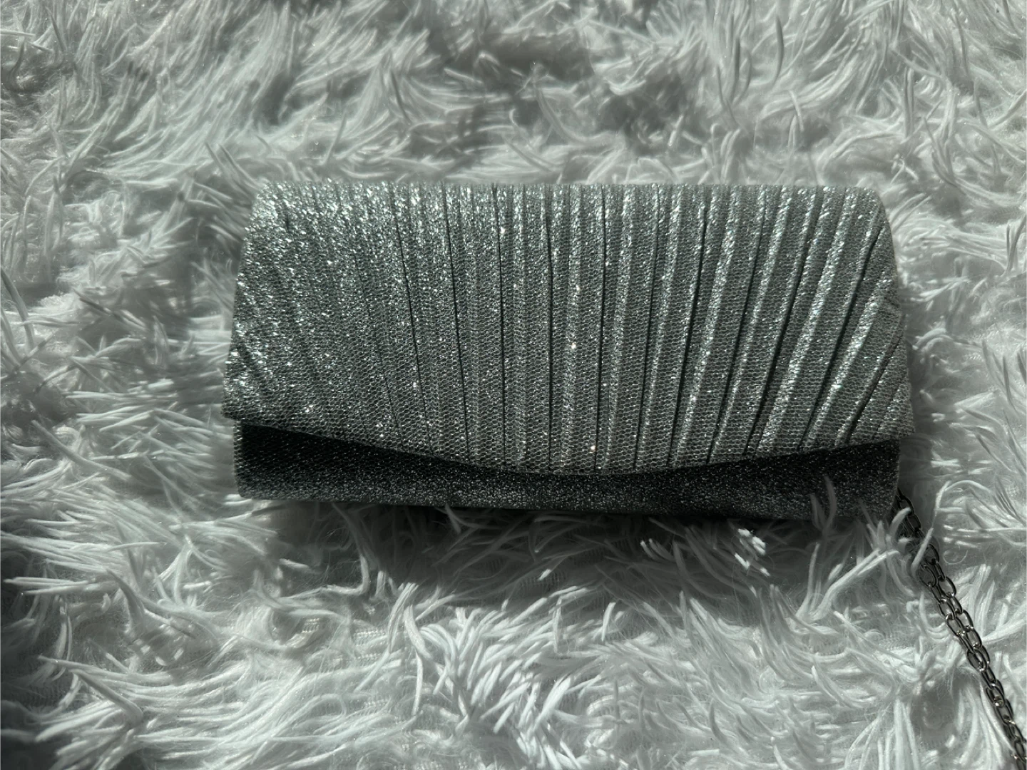 Silver Pleated Clutch Purse - photo 3