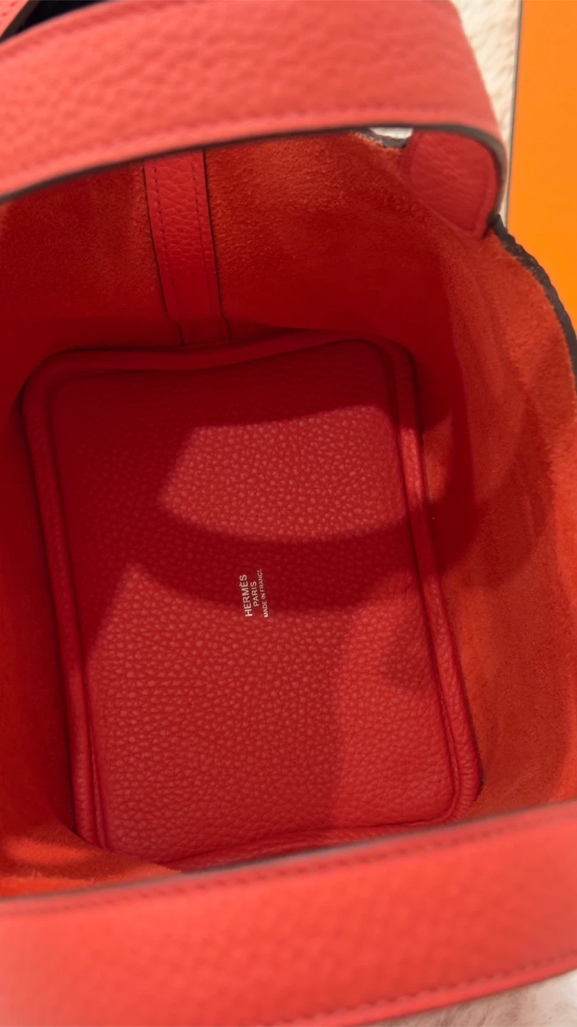 Pristine condition Hermes picotin 18 rose Texas/phw - photo 3