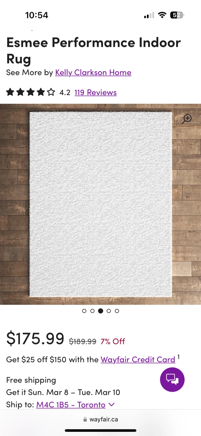 White Kelly Clarkson Home Esmee Indoor Rug 5by7Ft - photo 2