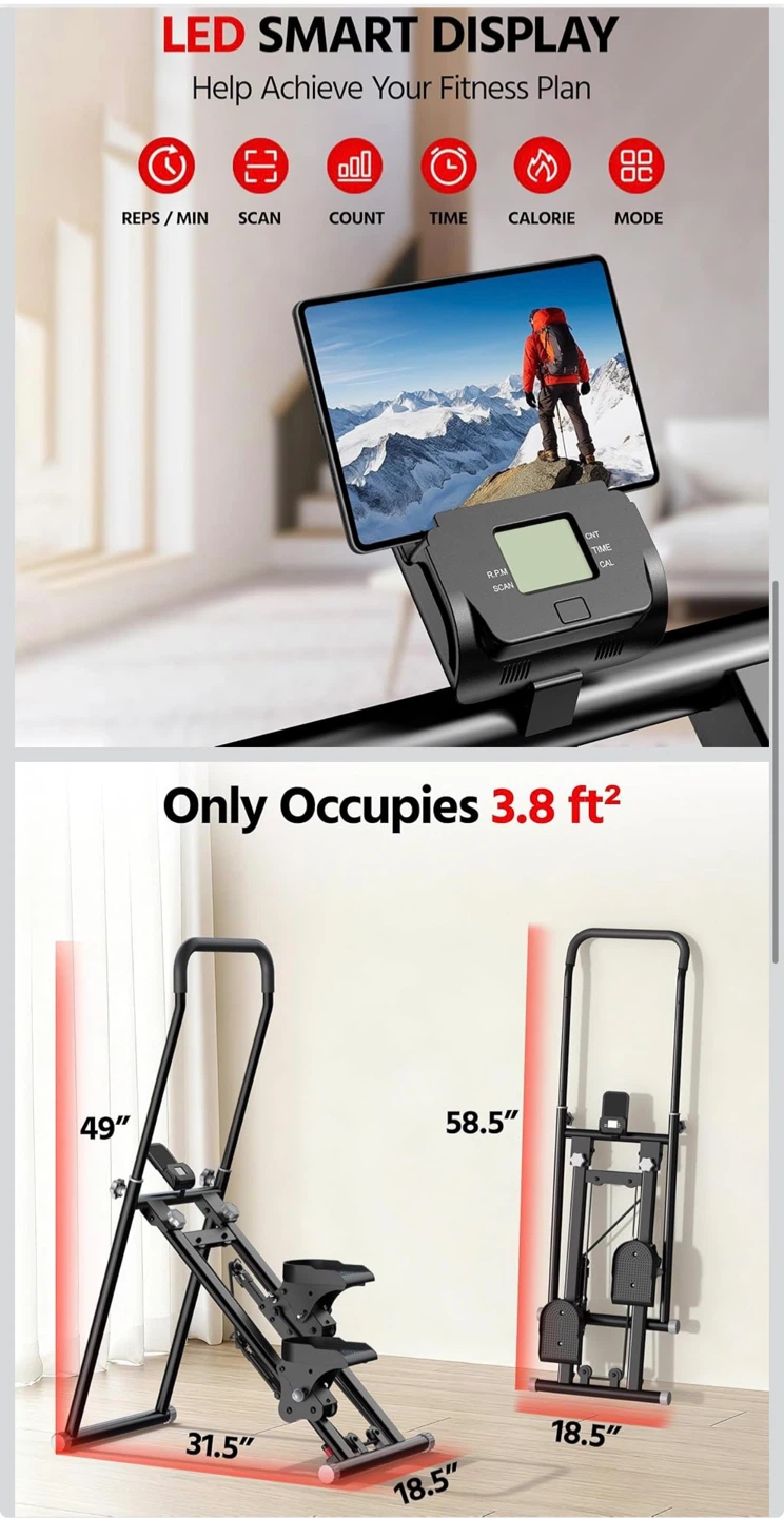 Vertical Climber Exercise Machine with Smart Display - photo 3