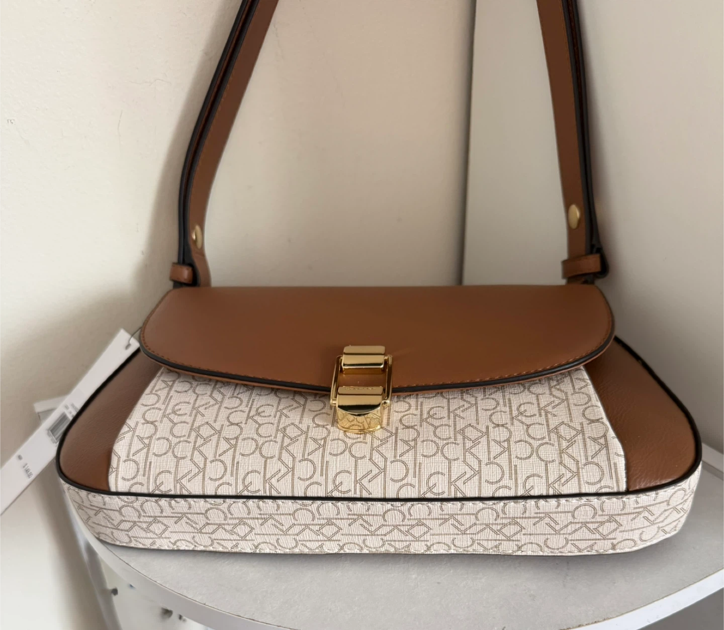 Calvin Klein Shoulder Bag - Brown & White Monogram - photo 3