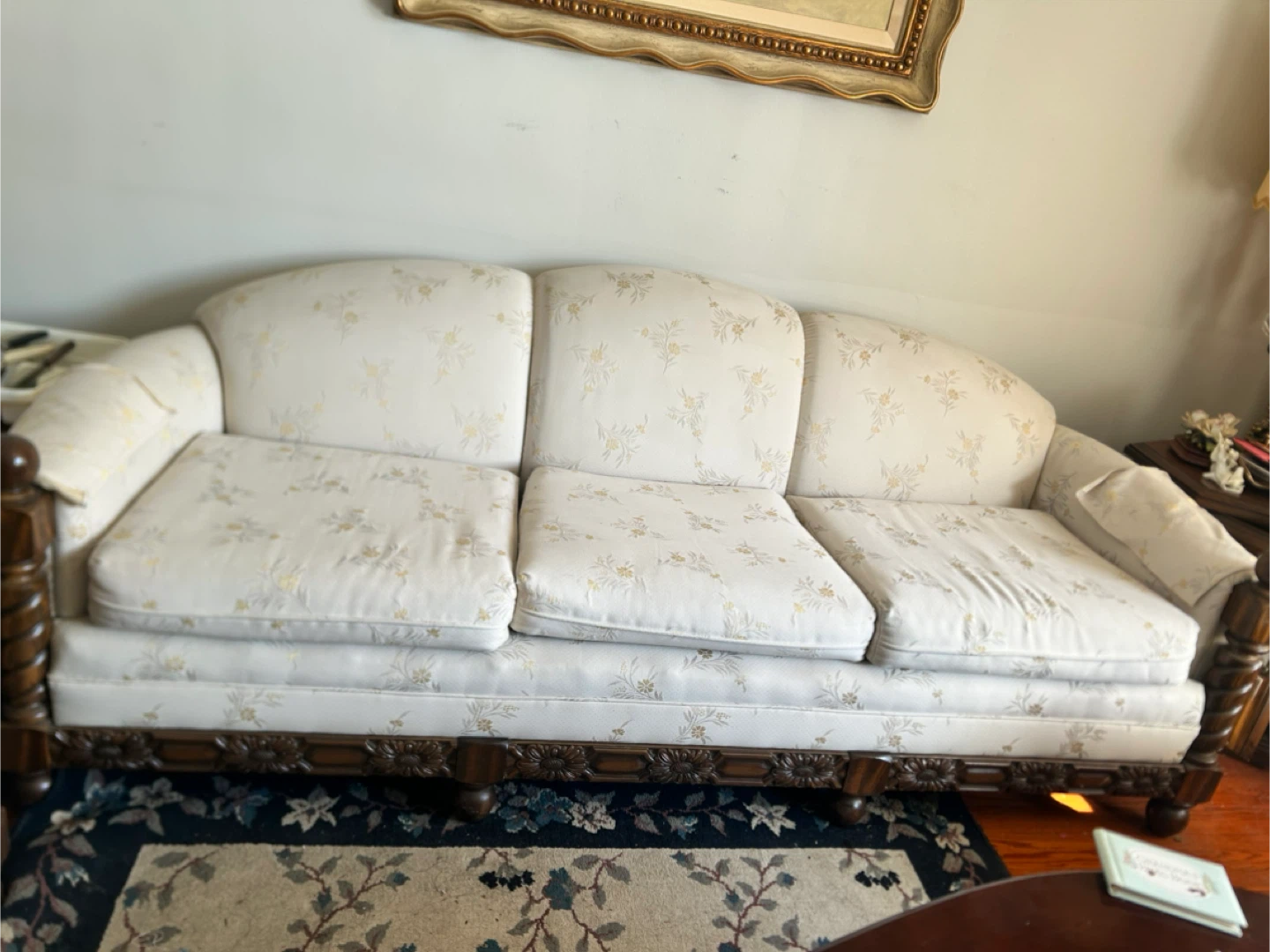 Vintage Floral Upholstered Accent Chair