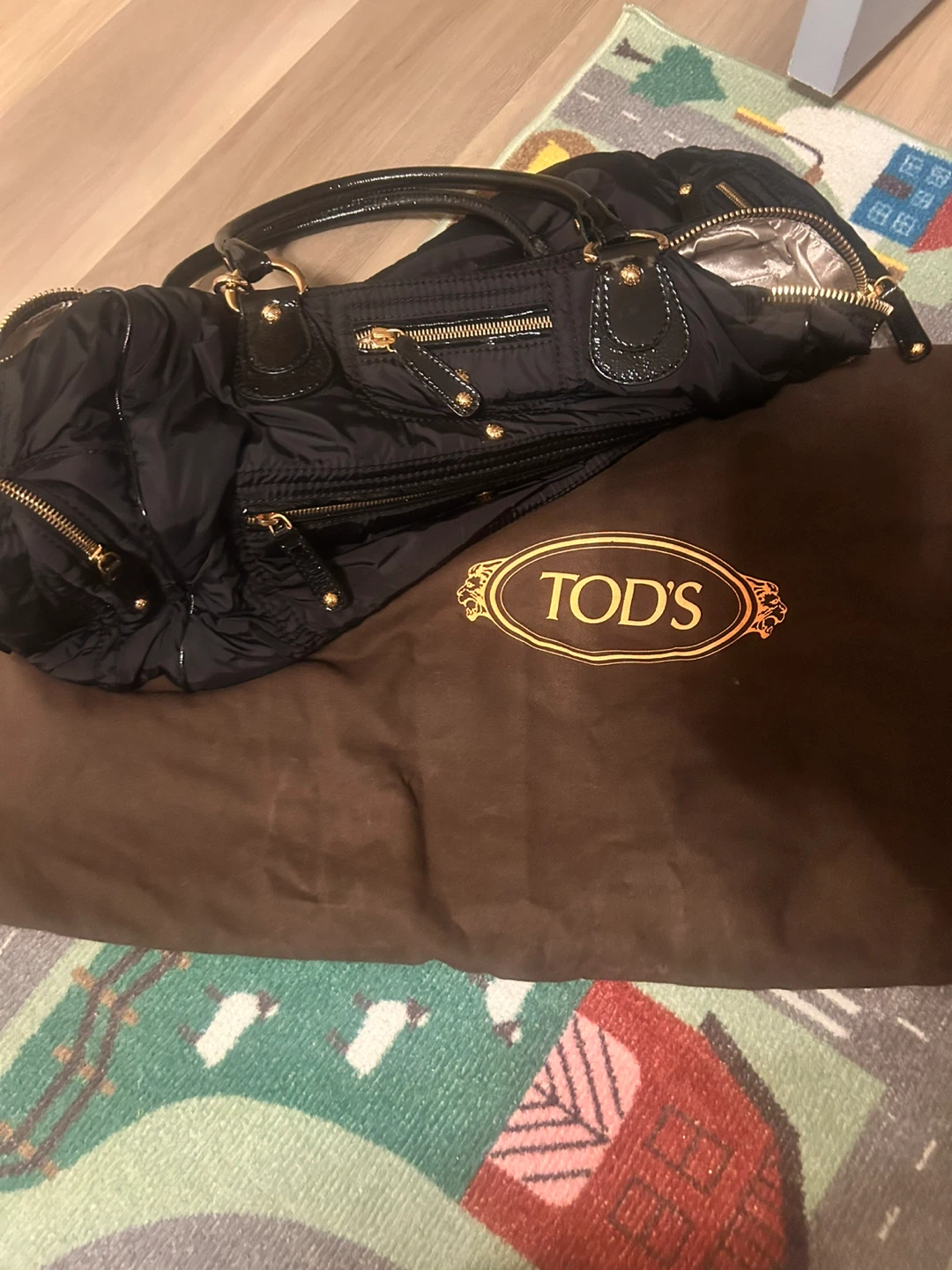 TOD'S Black Nylon Duffel Bag. And coach bag