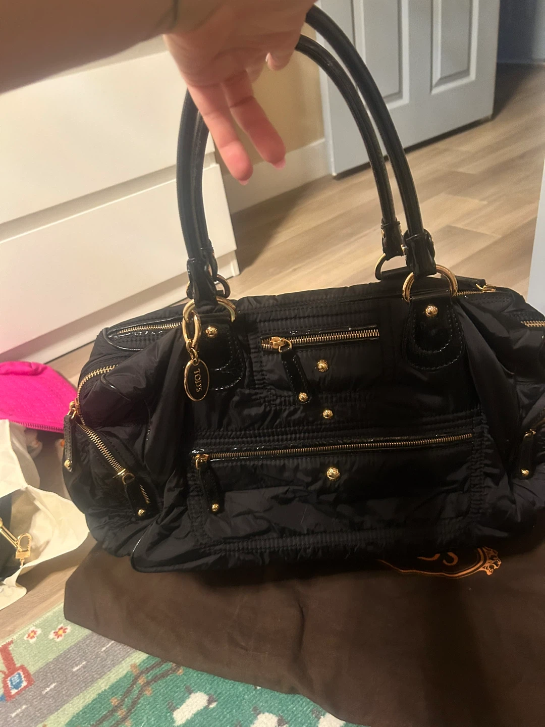 TOD'S Black Nylon Duffel Bag. And coach bag - photo 2