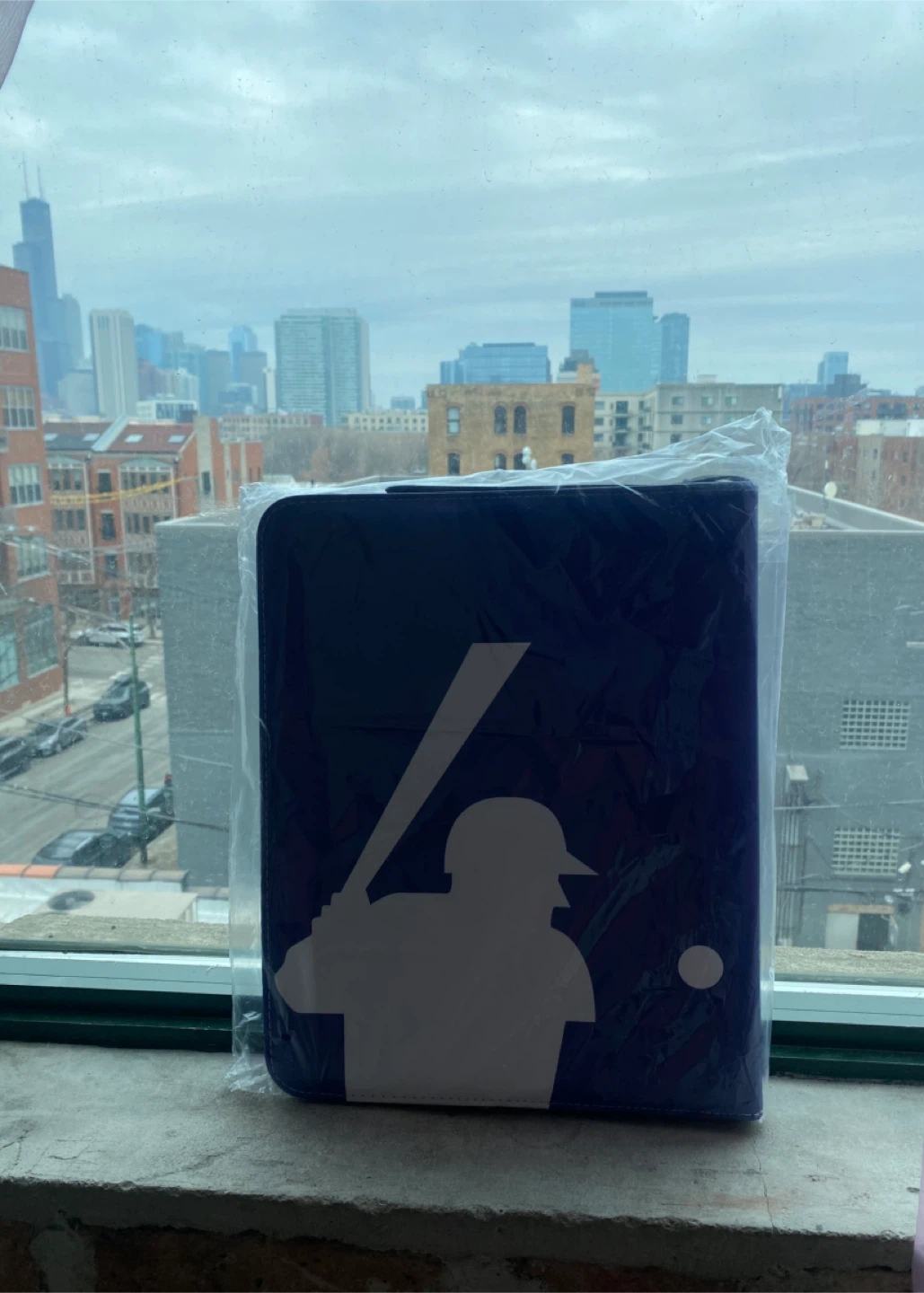 MLB Baseball Batting Practice Silhouette Logo Blue Binder