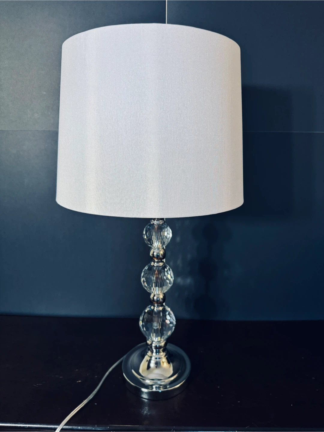 Crystal and Chrome Table Lamp