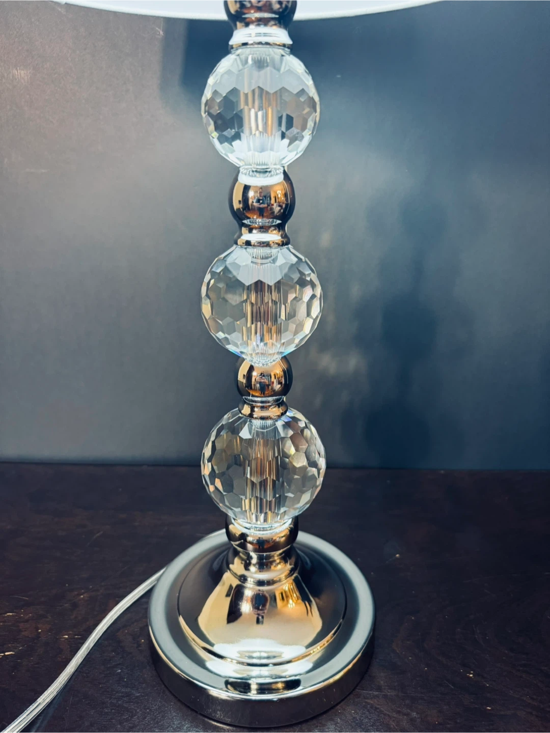 Crystal and Chrome Table Lamp - photo 3