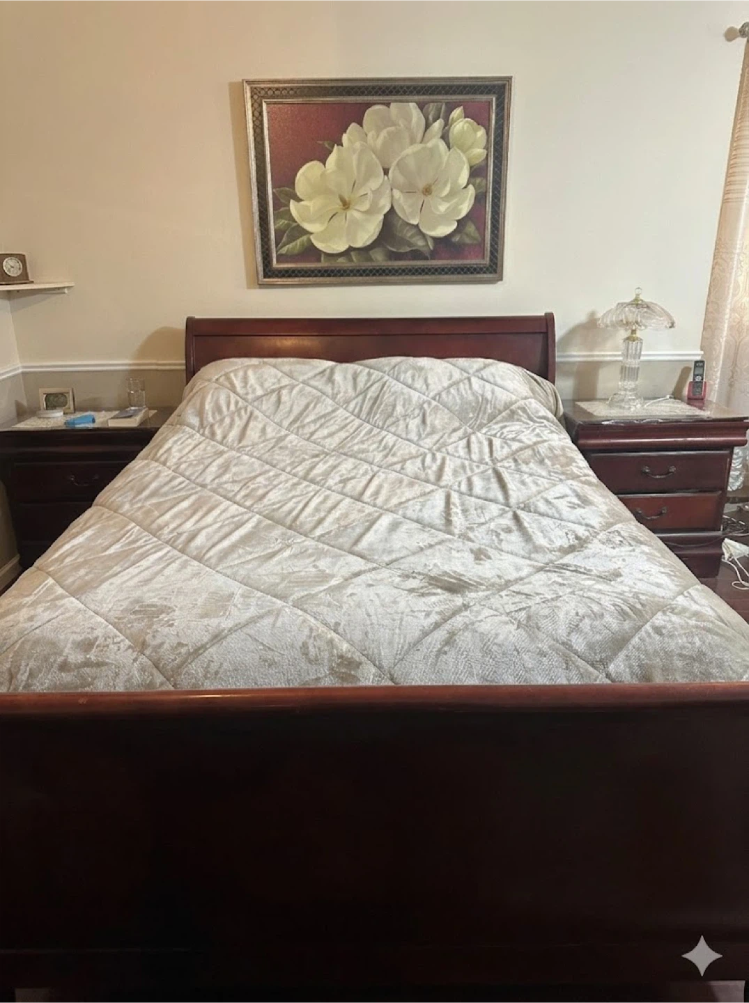 Wooden Bedroom Set - Bed Frame and Dresser