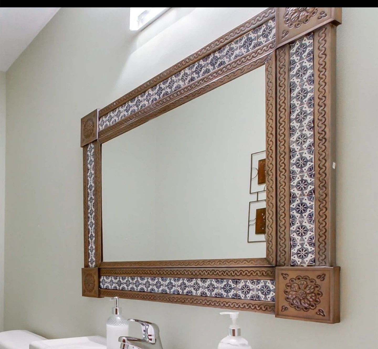 Decorative Mexican style  Mirror with Tiled Frame