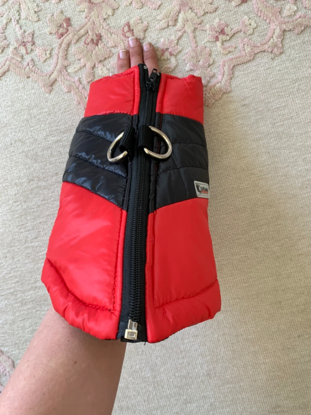 DUOMM Red and Black Puffer Dog Vest - photo 3