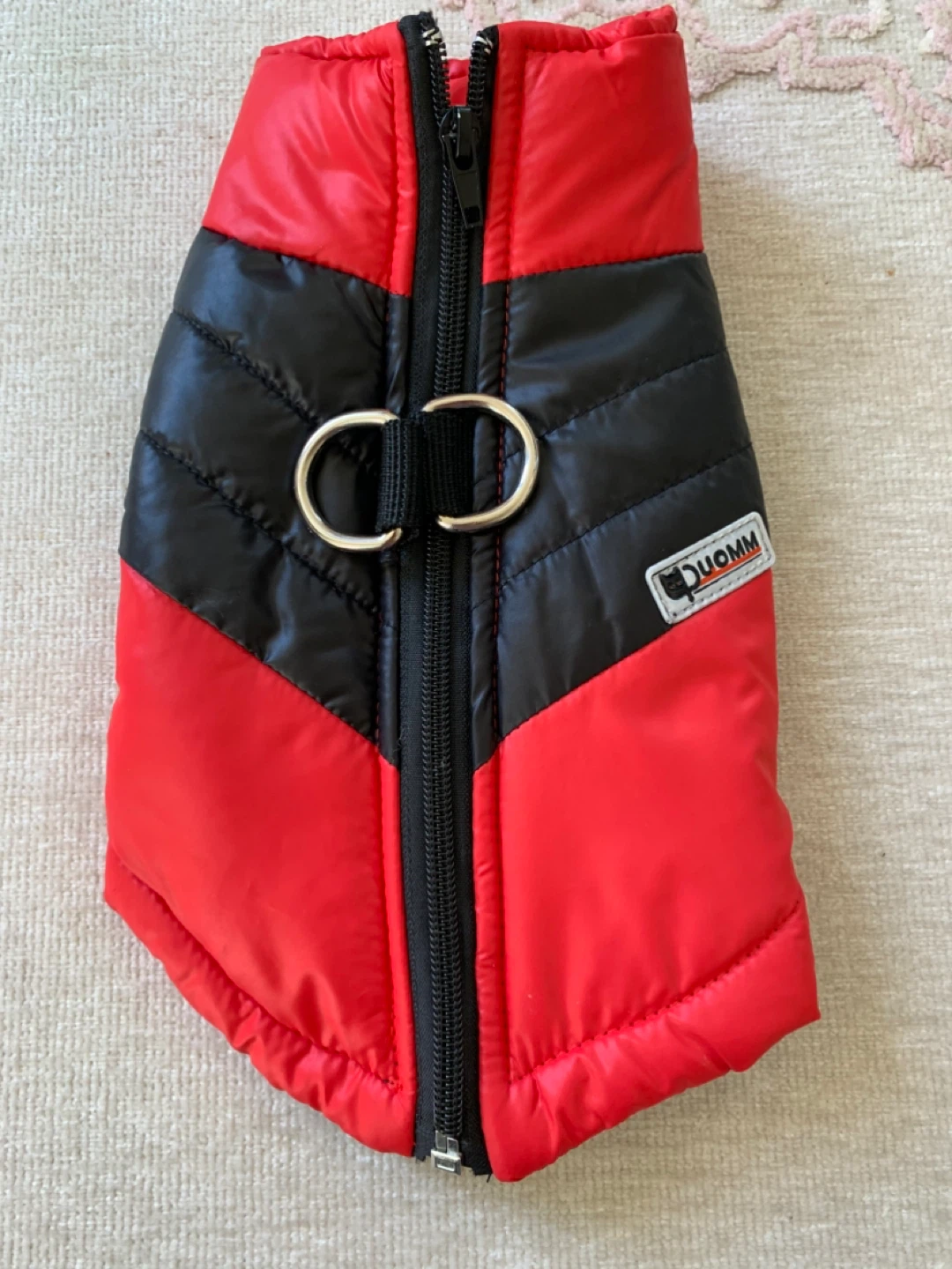 DUOMM Red and Black Puffer Dog Vest