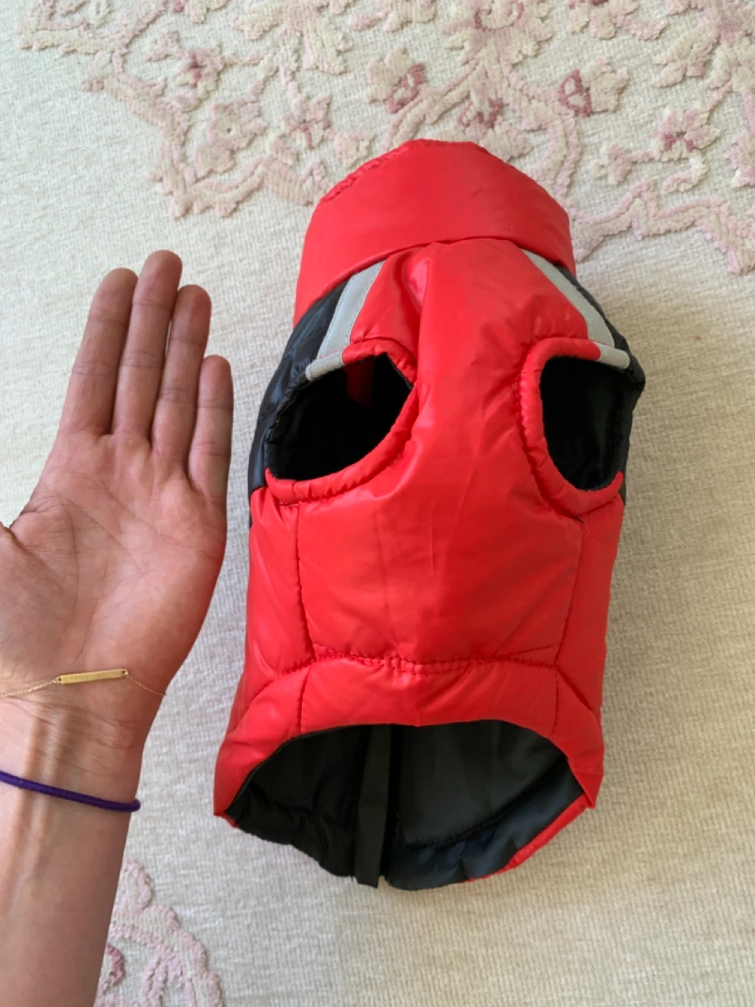 DUOMM Red and Black Puffer Dog Vest - photo 2