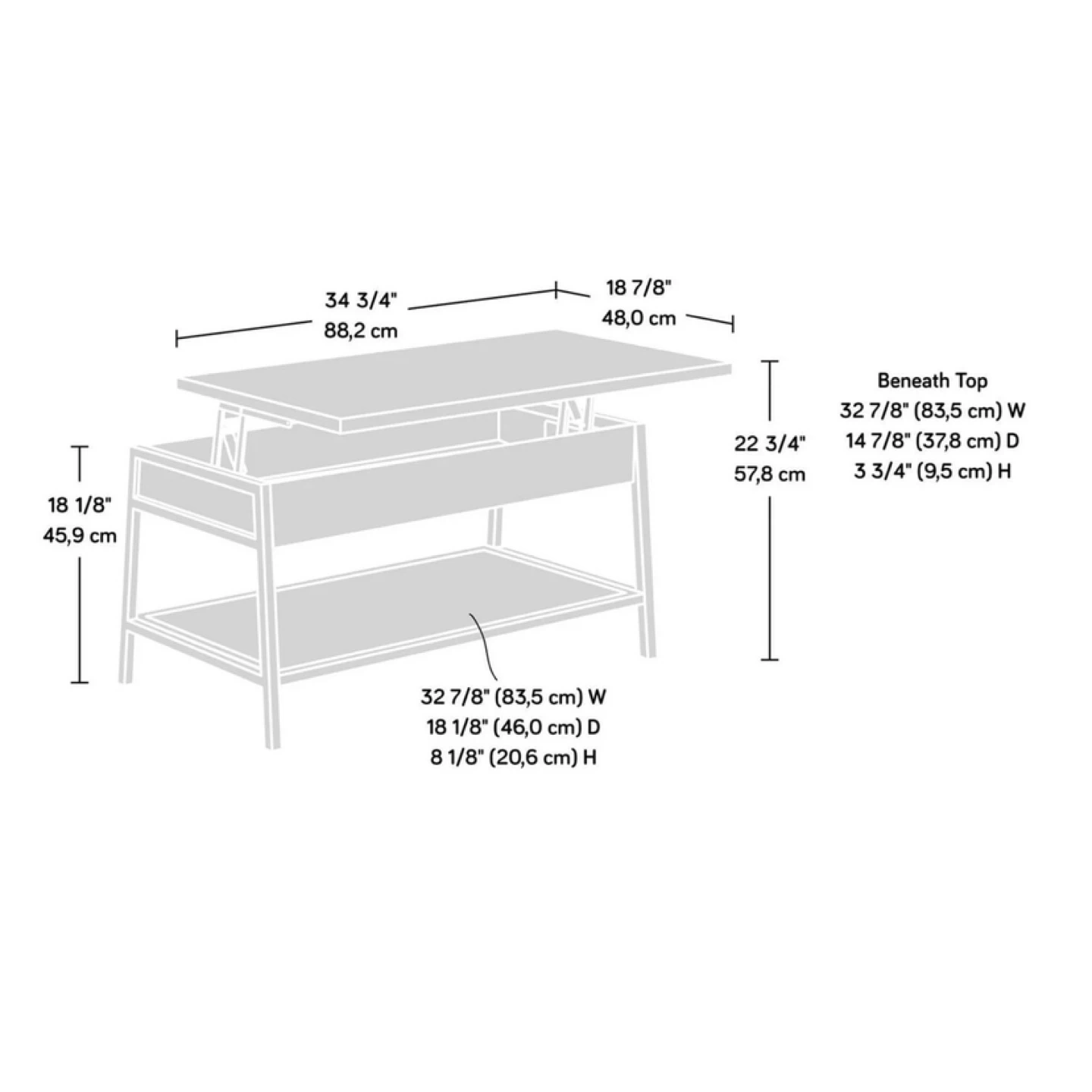 Lift Top Coffee Table with Storage - photo 2