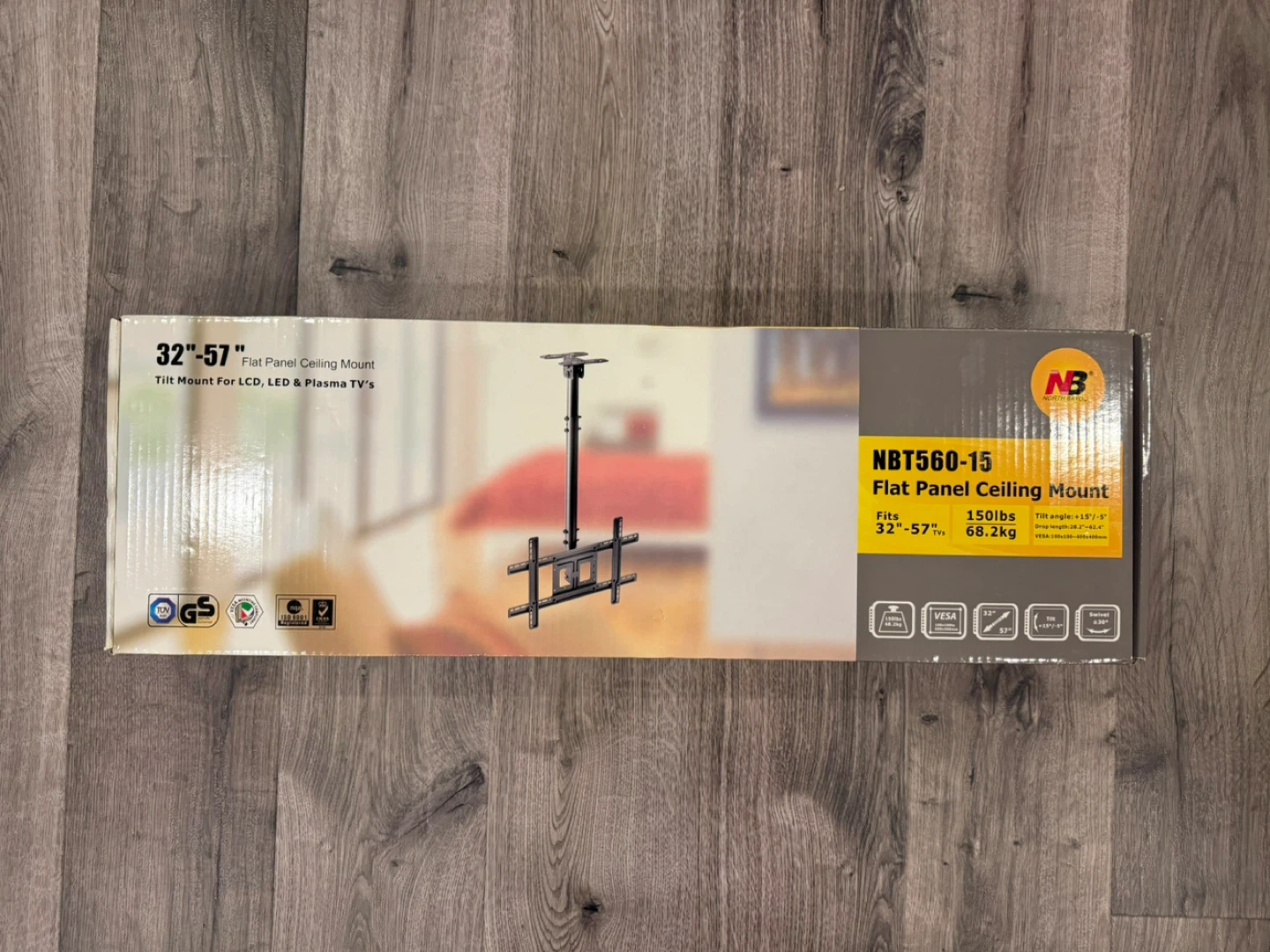 BNIB NB NBT560-15 Flat Panel Ceiling Mount for 32"-57" TVs
