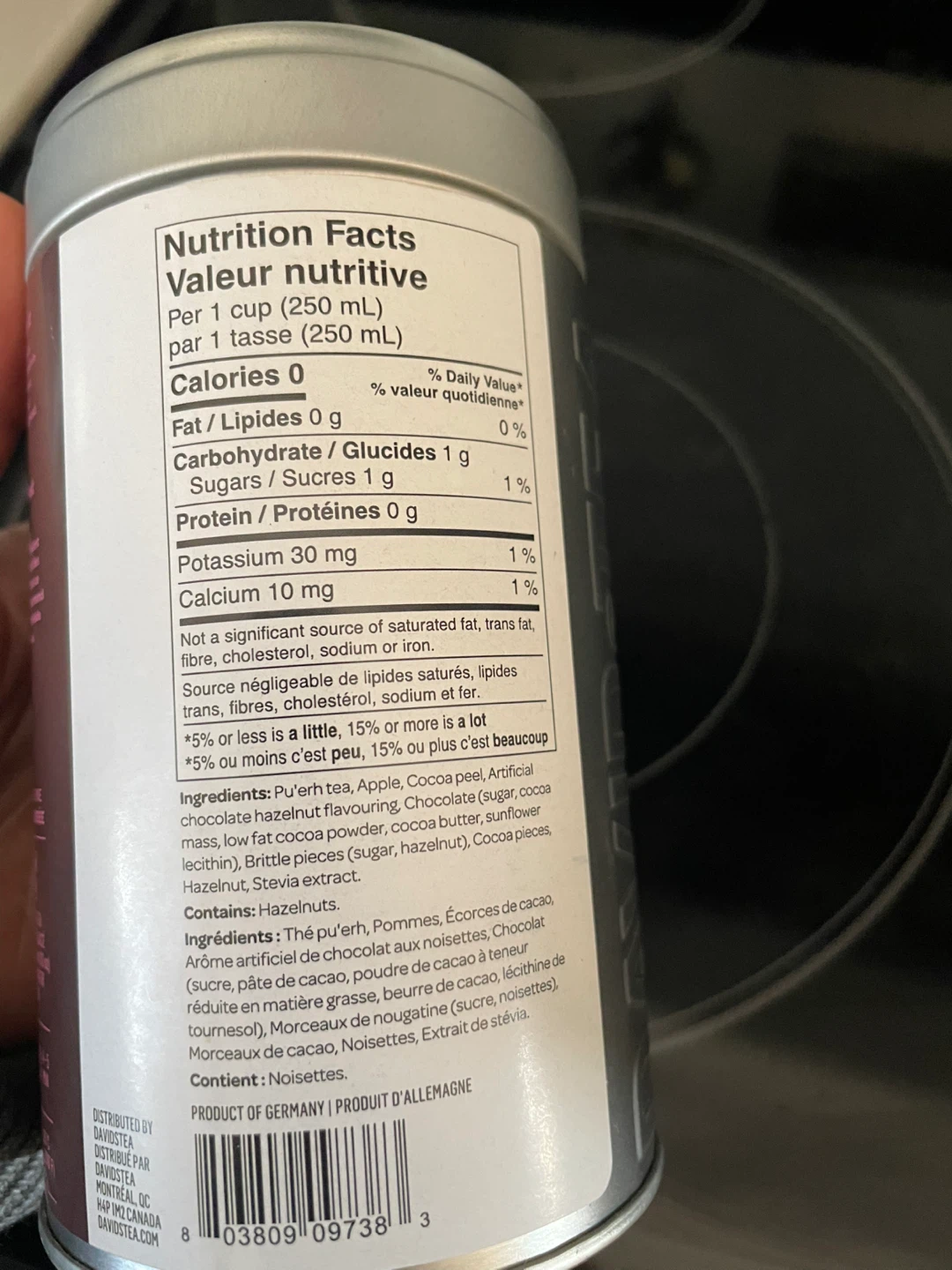 🧡DAVIDsTEA Hazelnut Chocolate Loose Leaf Tea 75g - photo 2