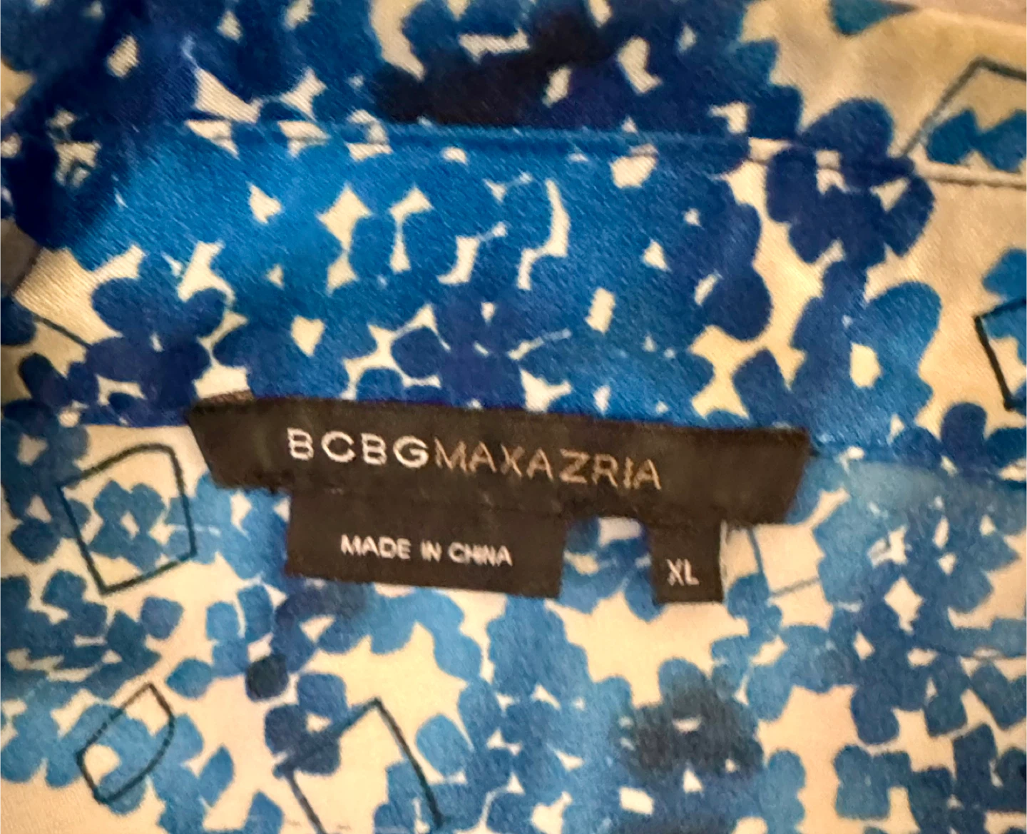BCBGMAXAZRIA Blue Floral Shirt XL - photo 3