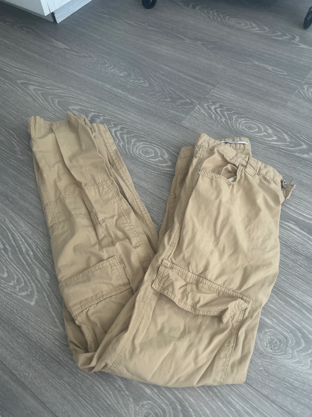 Bershka Cargo Straight Pants - Khaki - photo 2