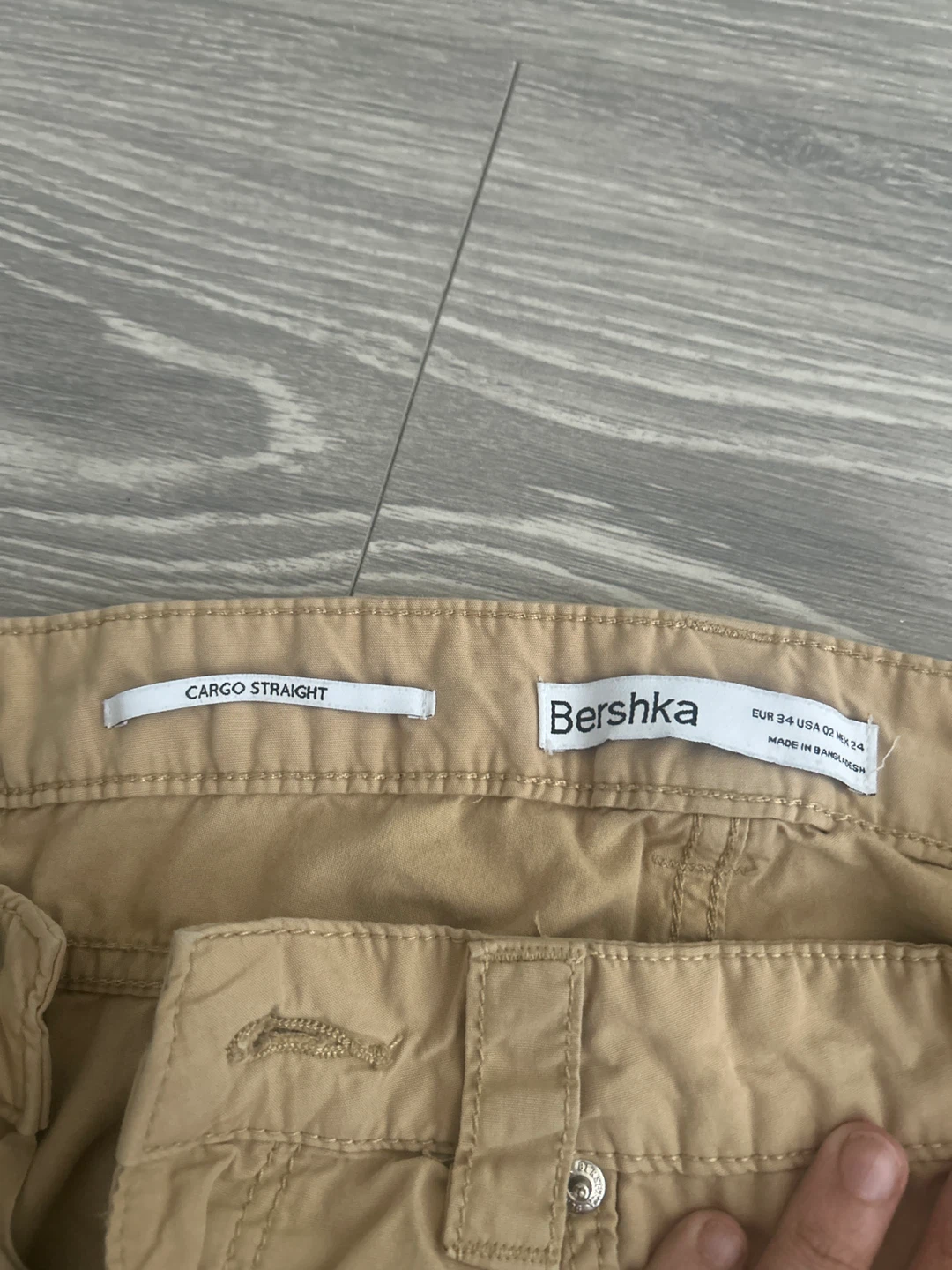 Bershka Cargo Straight Pants - Khaki - photo 3