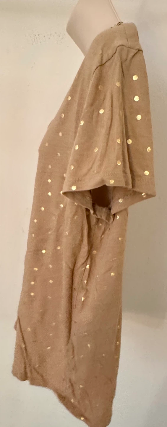 Gap Women's XL Favorite Tee Gold Polka Dot V-Neck Shirt - photo 4