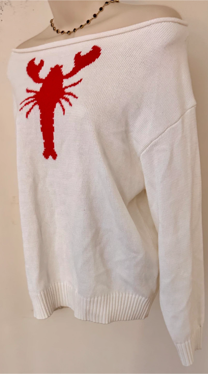 Arden B. White Lobster Knit Sweater - Size M - photo 3