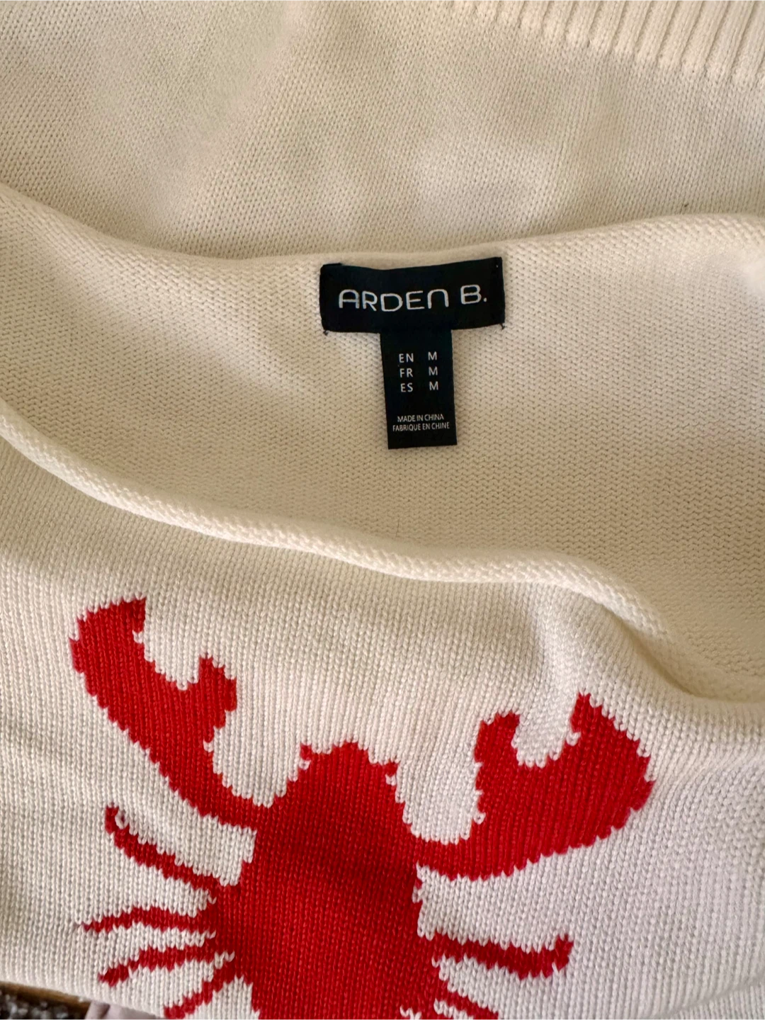 Arden B. White Lobster Knit Sweater - Size M - photo 2