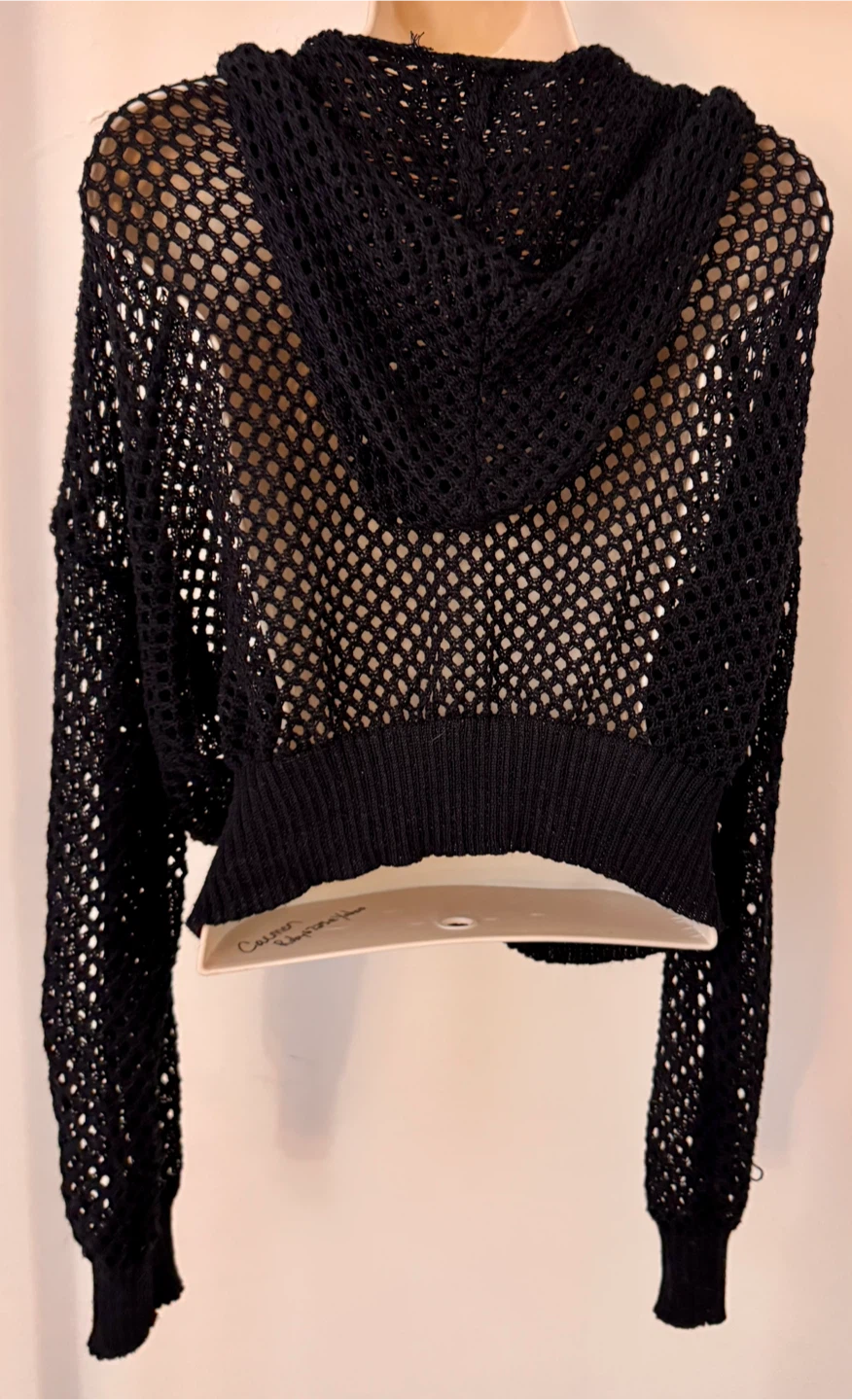 Black Mesh Zip-Up Hoodie - photo 2