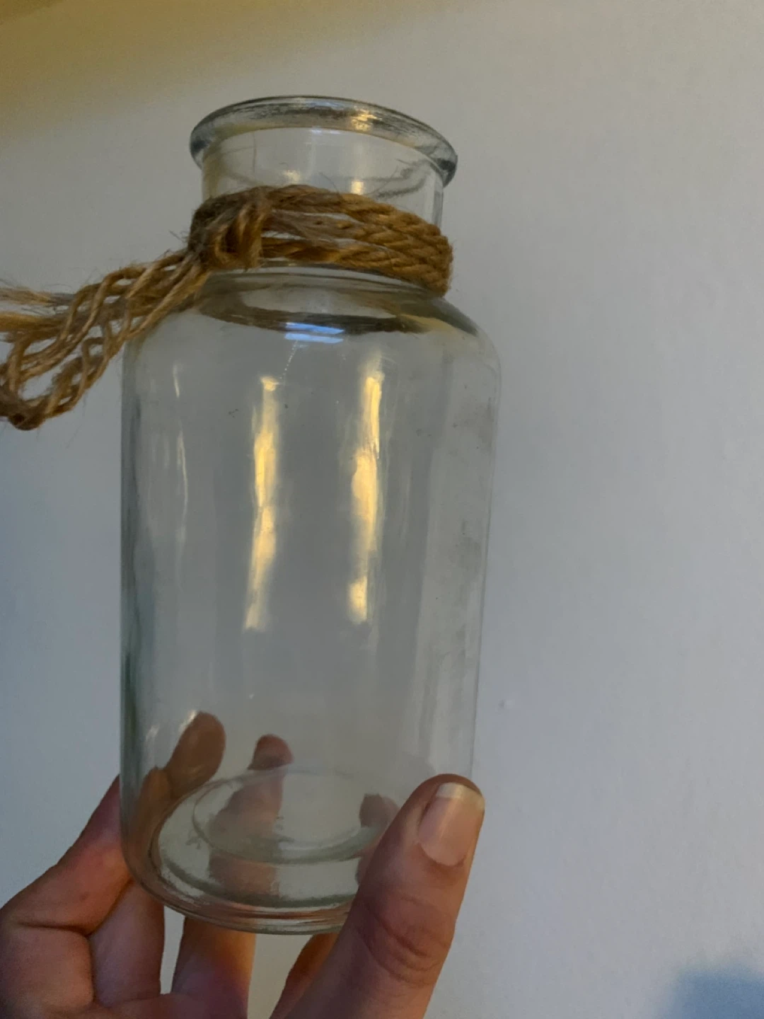 Decorative Glass Bottle with Twine Accent