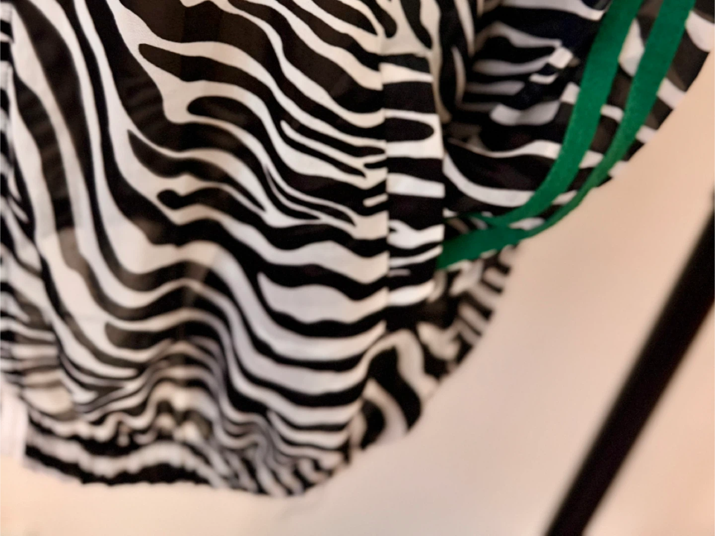 Sheer Zebra Print Track Jacket with Green Accents - photo 5