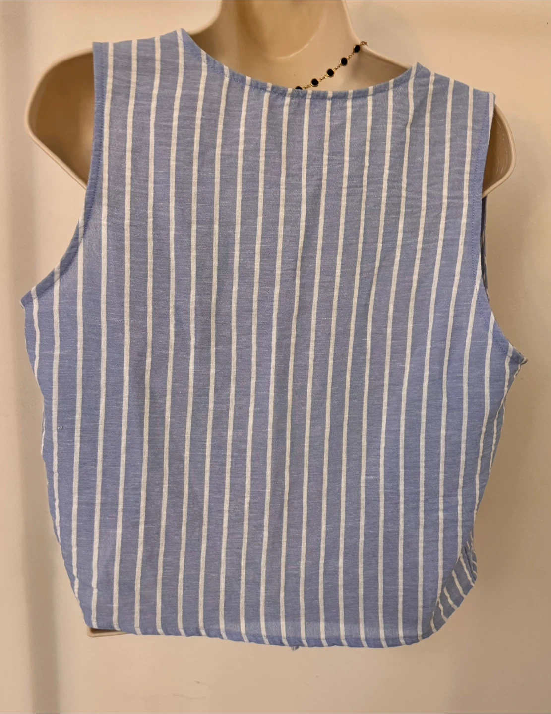 Active Usa Blue Striped Lace-Up Vest Size L - photo 5
