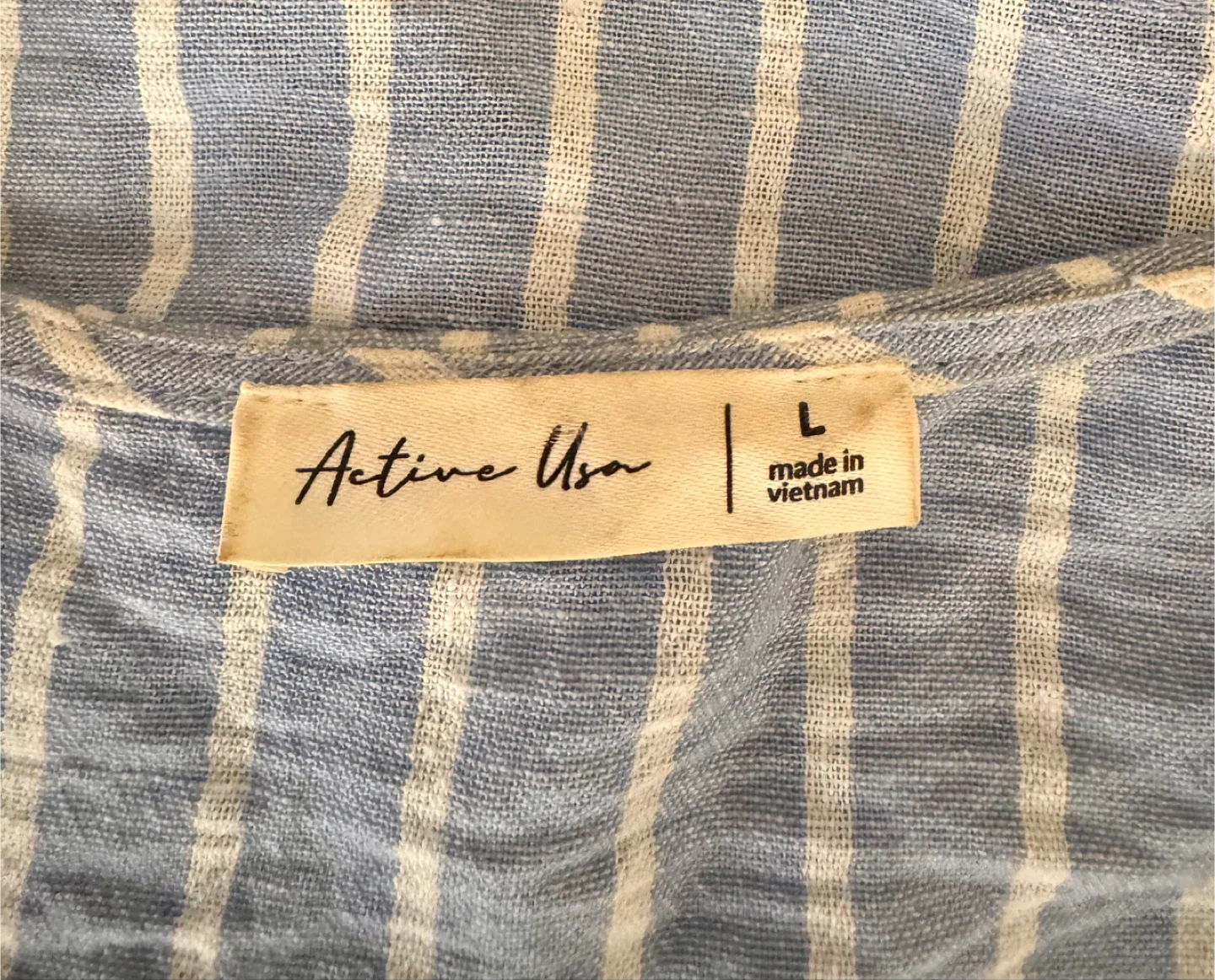 Active Usa Blue Striped Lace-Up Vest Size L - photo 2