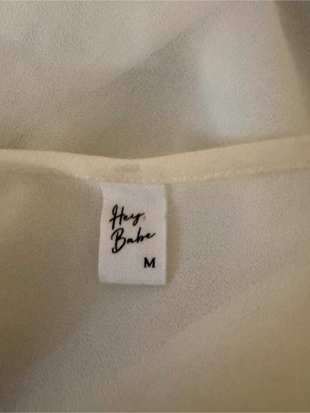 Hey Babe White Ruffled Chiffon Blouse - Size Medium - photo 5