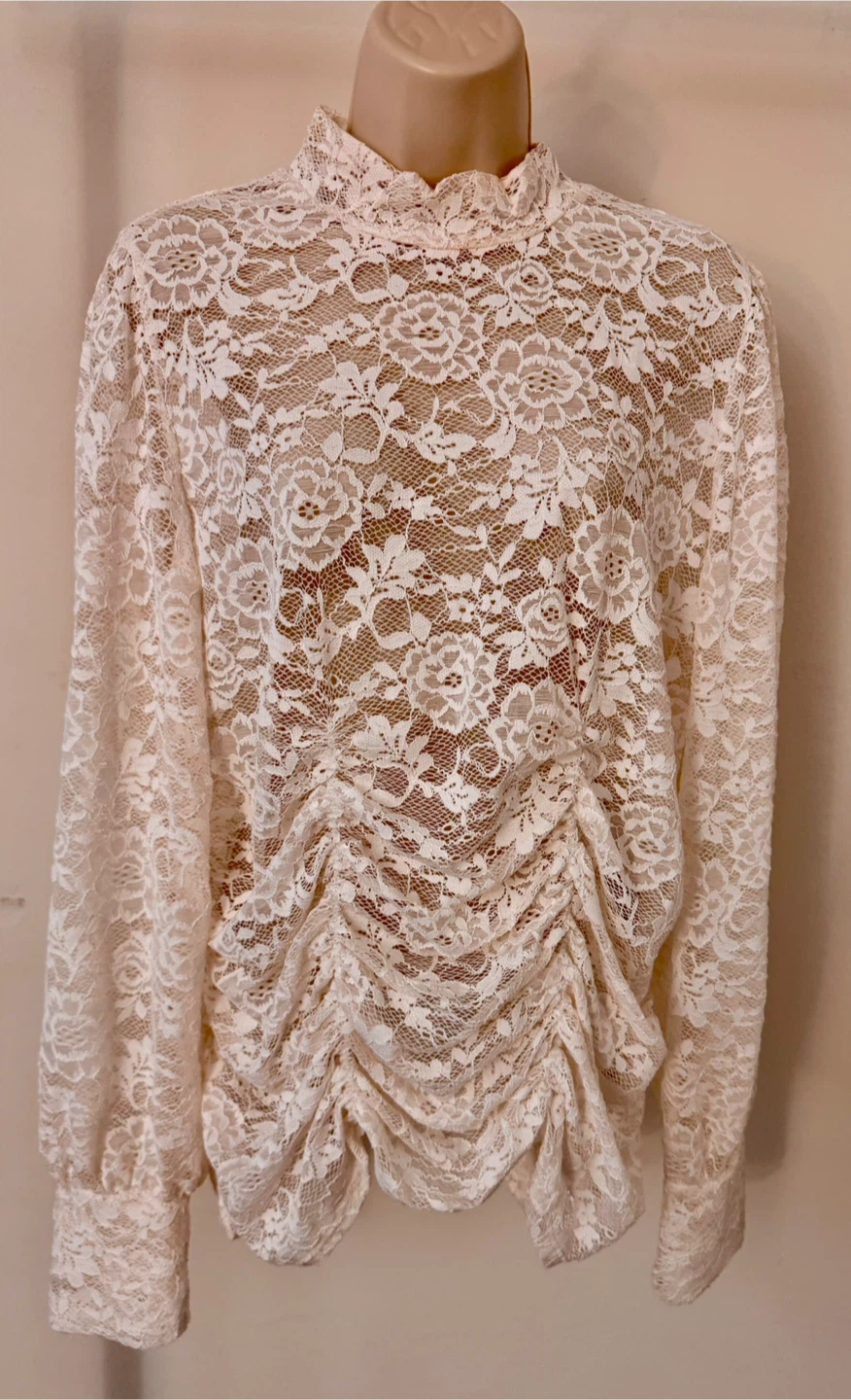 Jolie & Joy Lace Mock Neck Top Size 2X