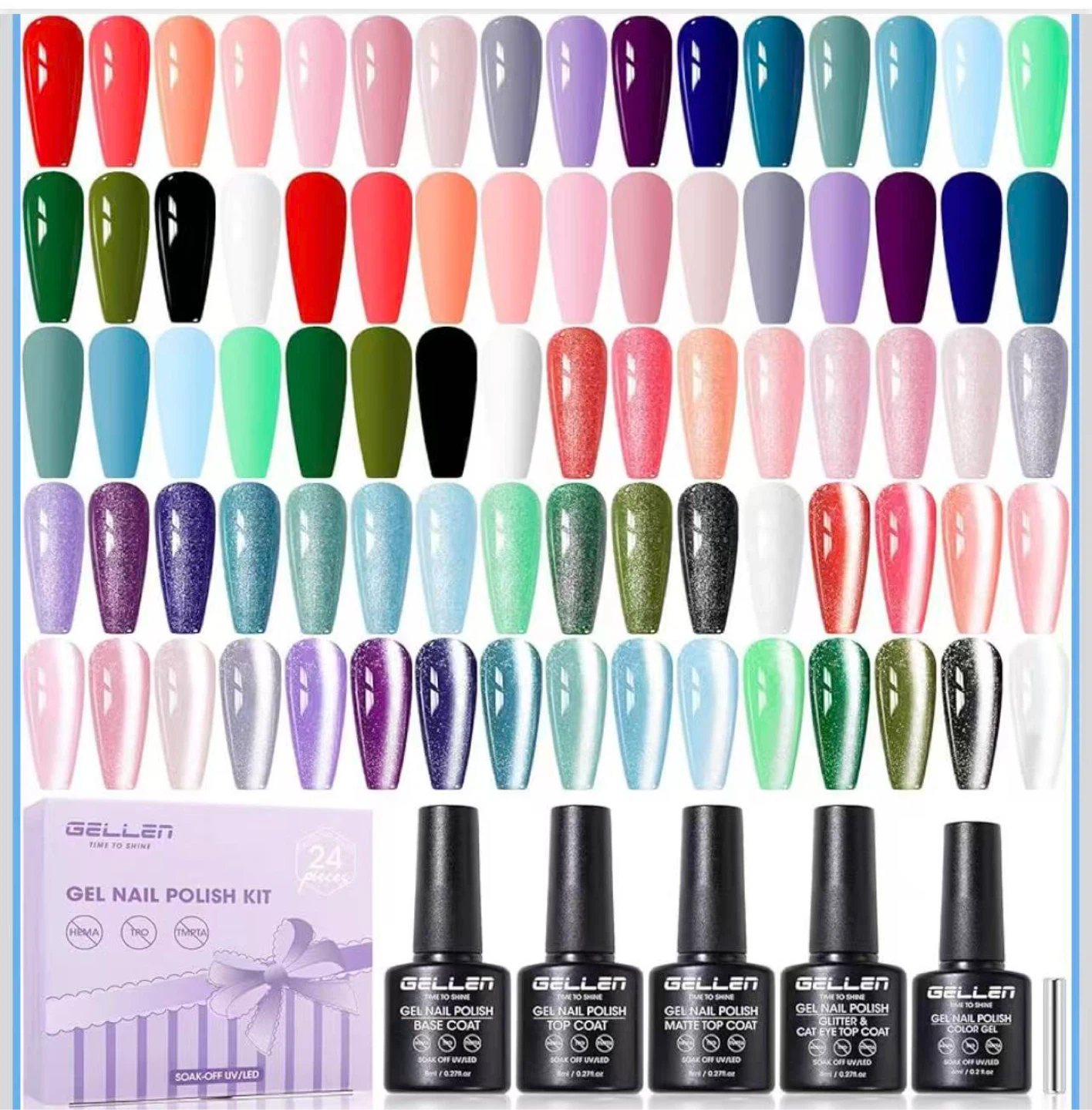24 Piece Gel Nail Polish Kit