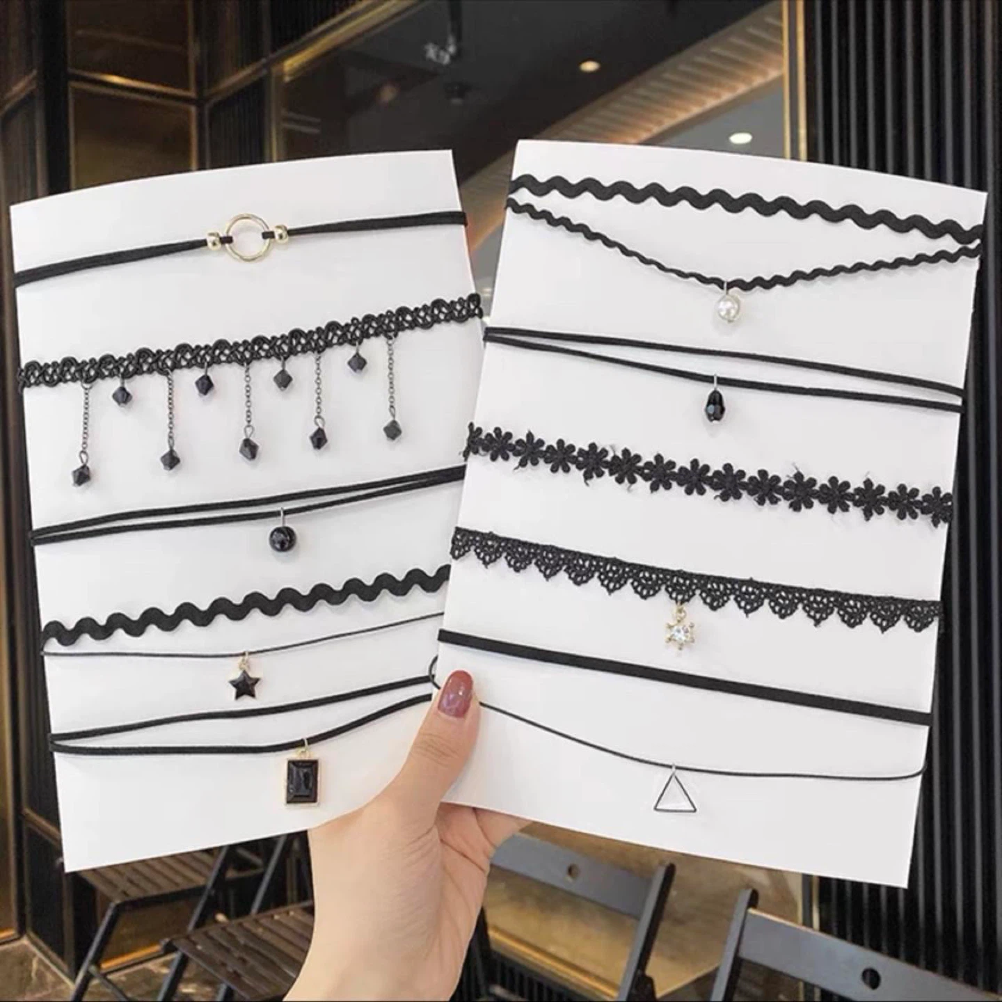 NEW 10 Pieces of Stylish Black Chokers
