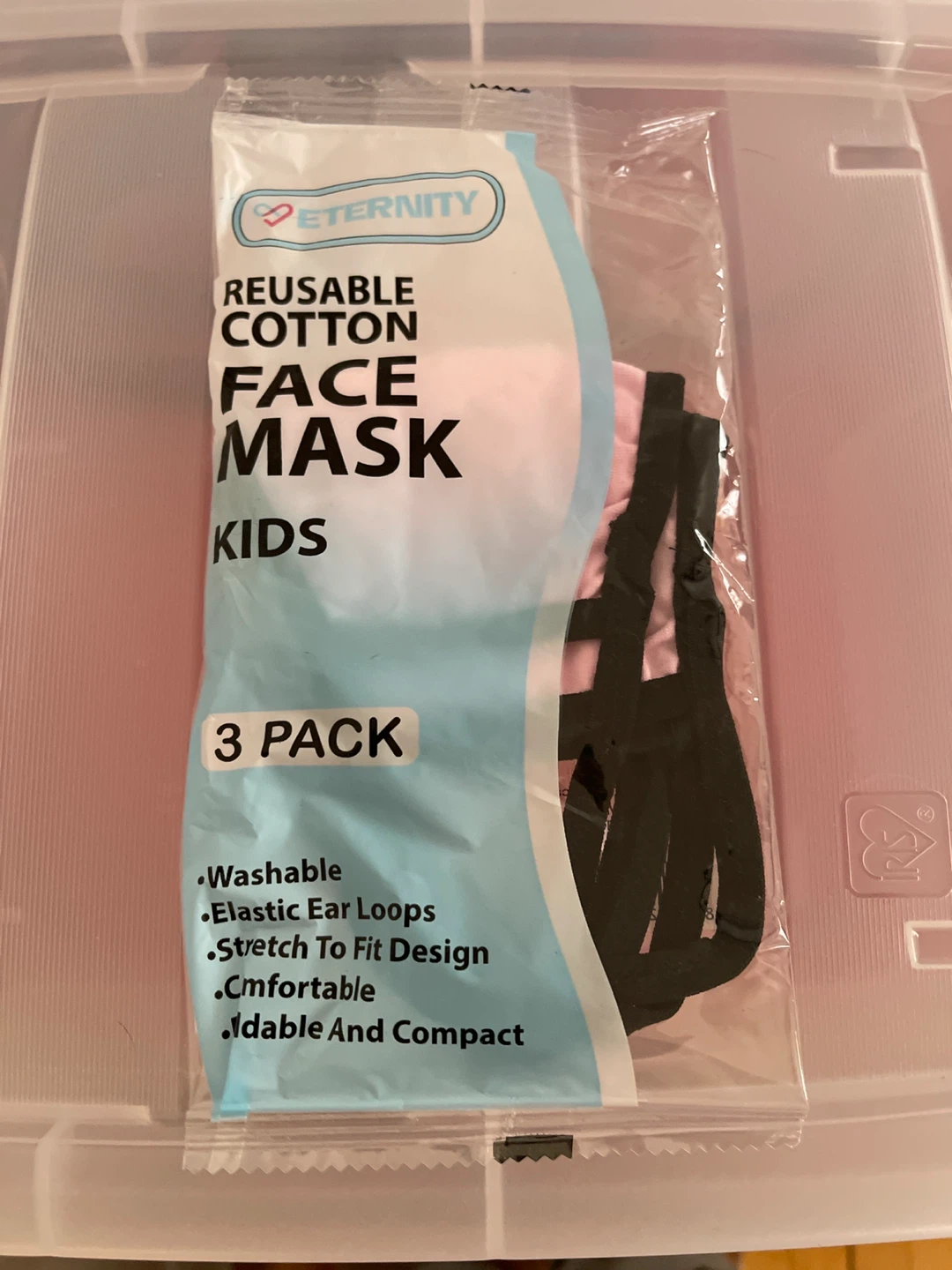 Eternity Reusable Cotton Face Mask for Kids - 3 Pack
