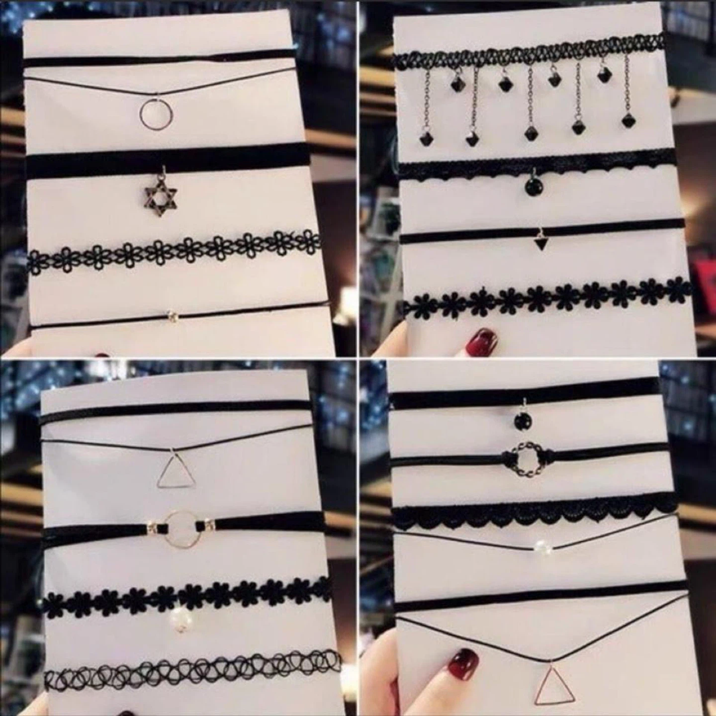 NEW 16 Pieces of Stylish Black Chokers