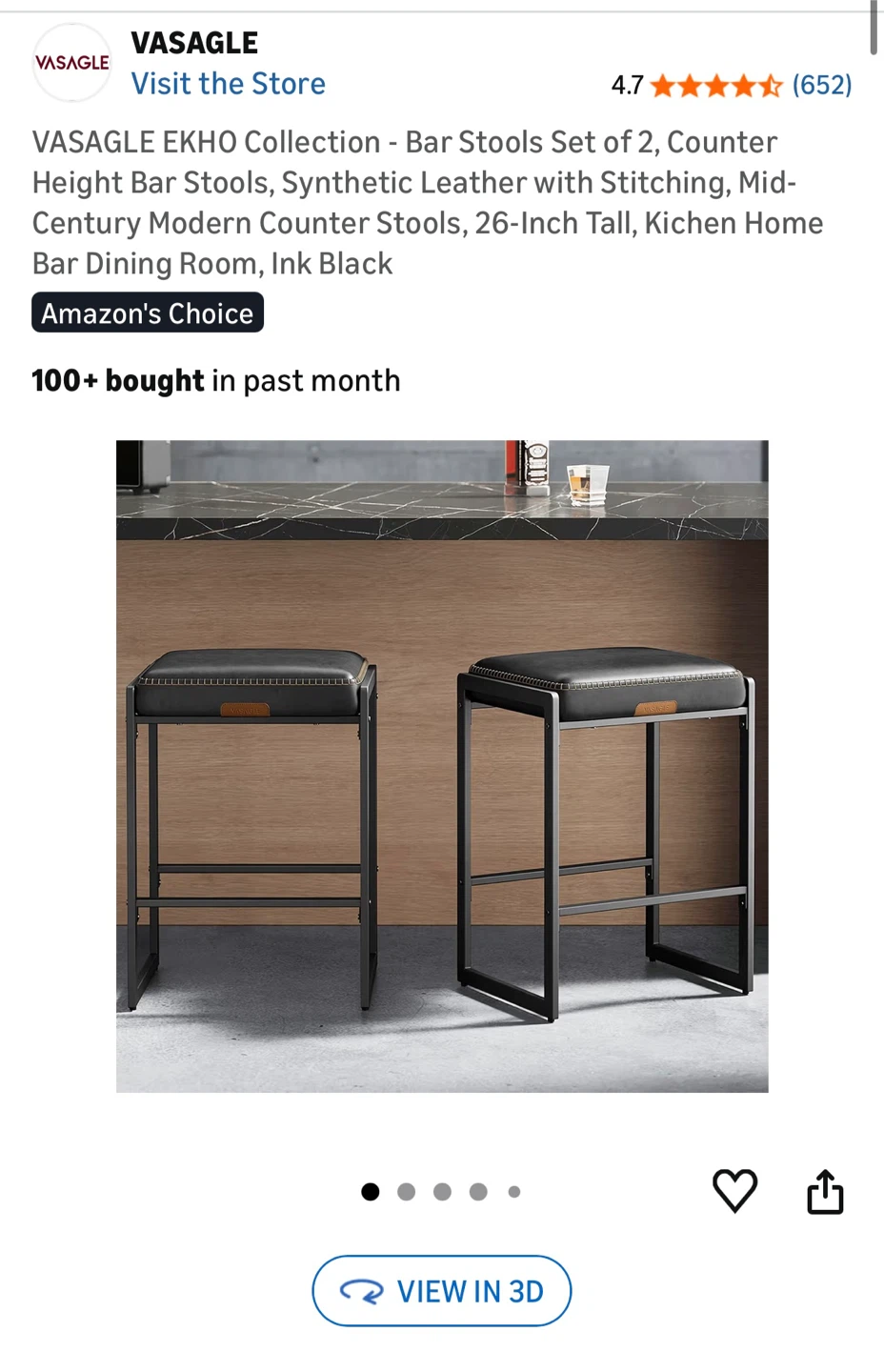 A Counter-height Dining Table with 4 Stools - photo 5