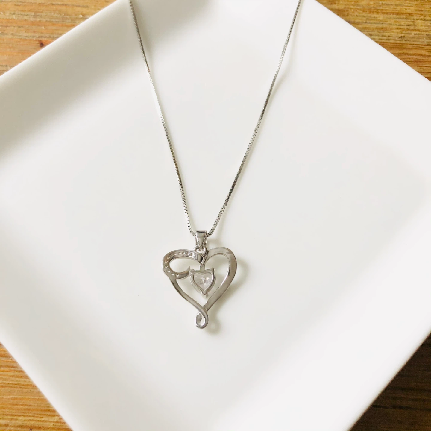S925 Sterling Silver Heart Shaped “I Love You” Necklace - photo 4