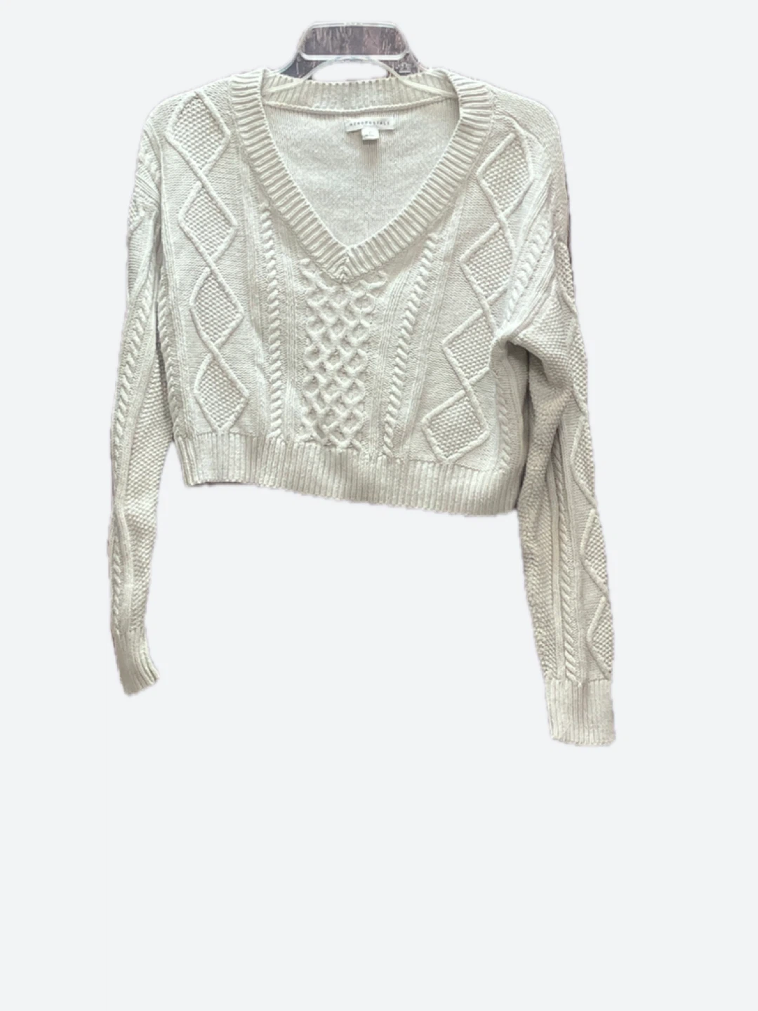 Aéropostale Cable Knit V-Neck Sweater