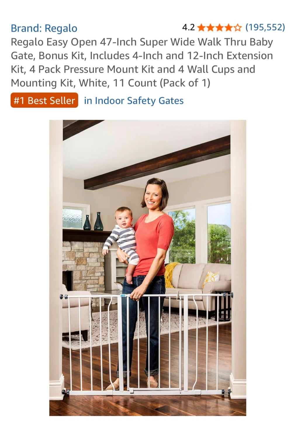 Regalo Super Wide Walk Thru Baby Gate - photo 3