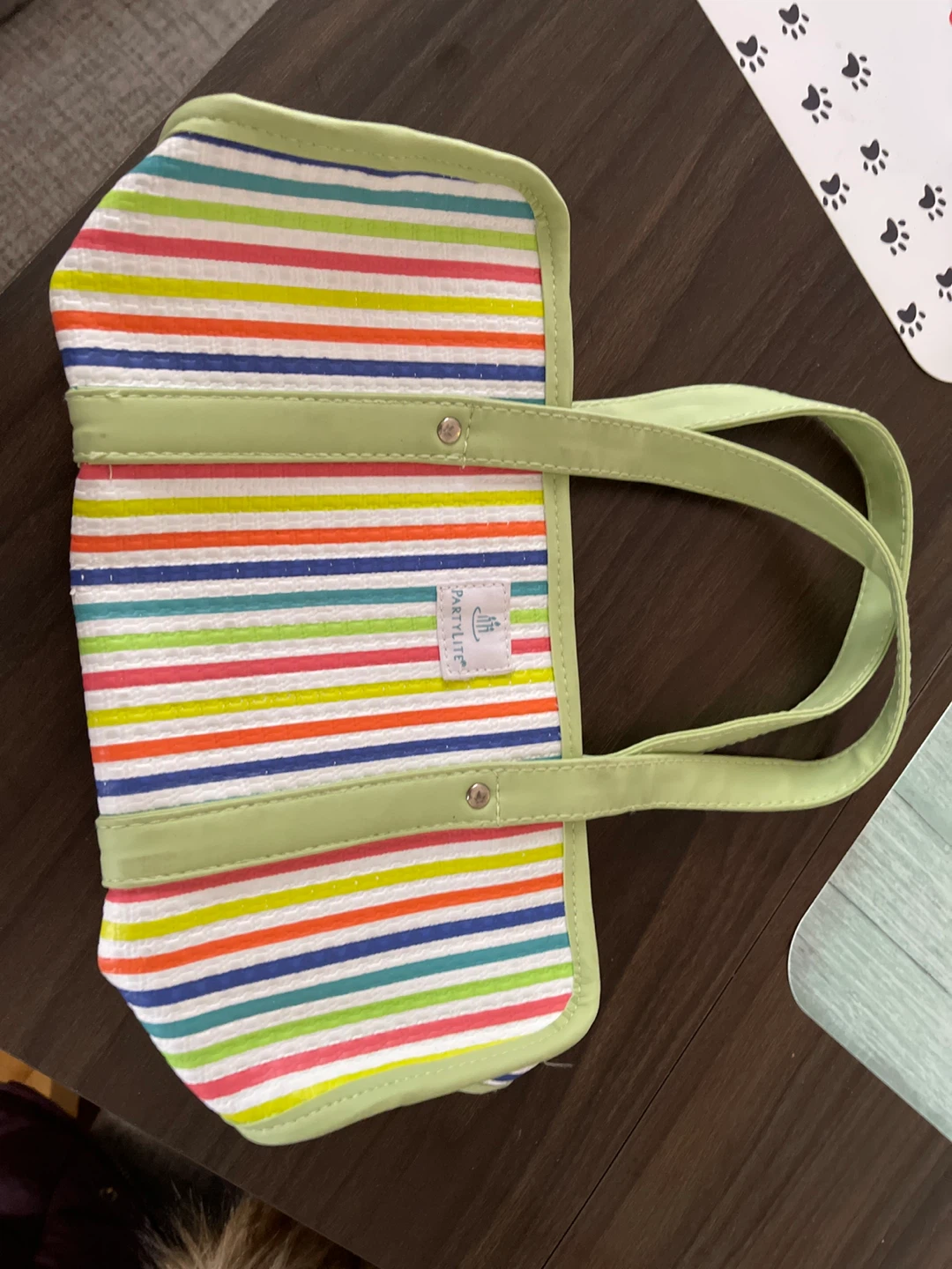 PartyLite Insulated Lunch Bag - Rainbow Stripes