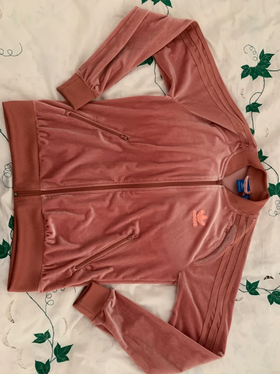 Adidas Velvet Track Jacket Rose Size 10