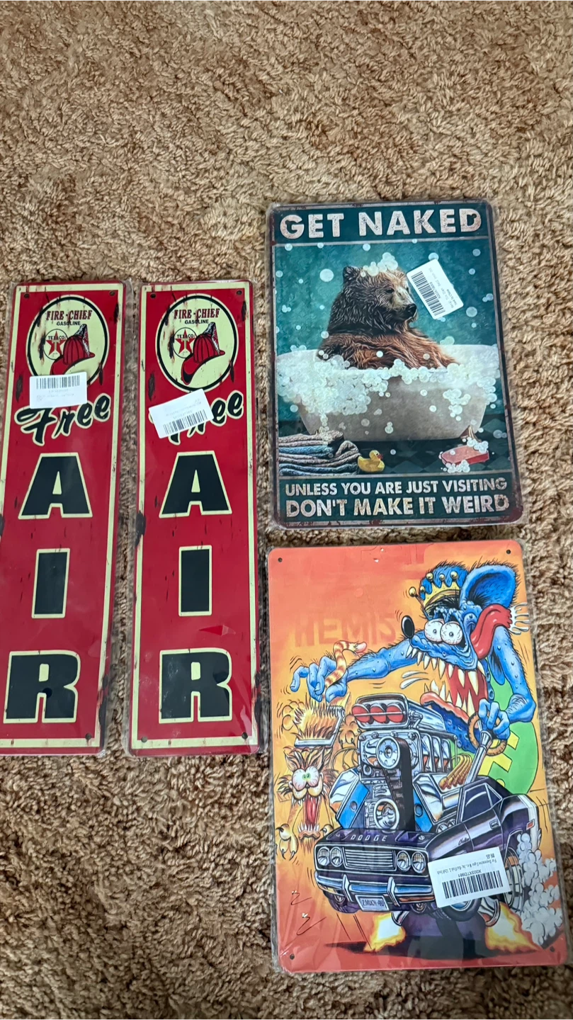 New Get Naked Bear Bath Tin Sign set check more pictures