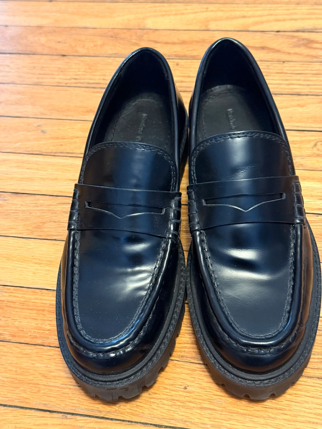 Massimo Dutti Black Leather Loafers - Size 37 - photo 2