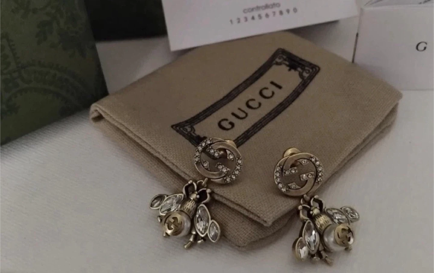 Gucci Bee Earrings with Crystals - photo 3